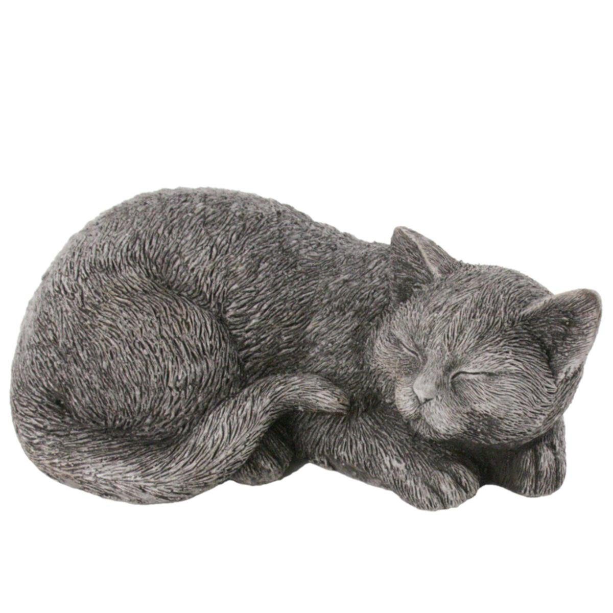 (Stück) L 440s 440s schlafend Katze cm, ca. Gartenfigur Antiksteinguss 28