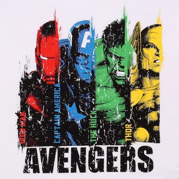 Sarcia.eu Pyjama The Avengers Marvel Sommer Pyjama für Jungen, weiß-marineblau, kurzarm
