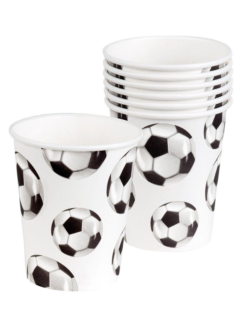 Boland Einweggläser 6 Fußball Pappbecher, Pappe, Gib Deiner Party einen Kick: Partydeko für Sportbegeisterte!