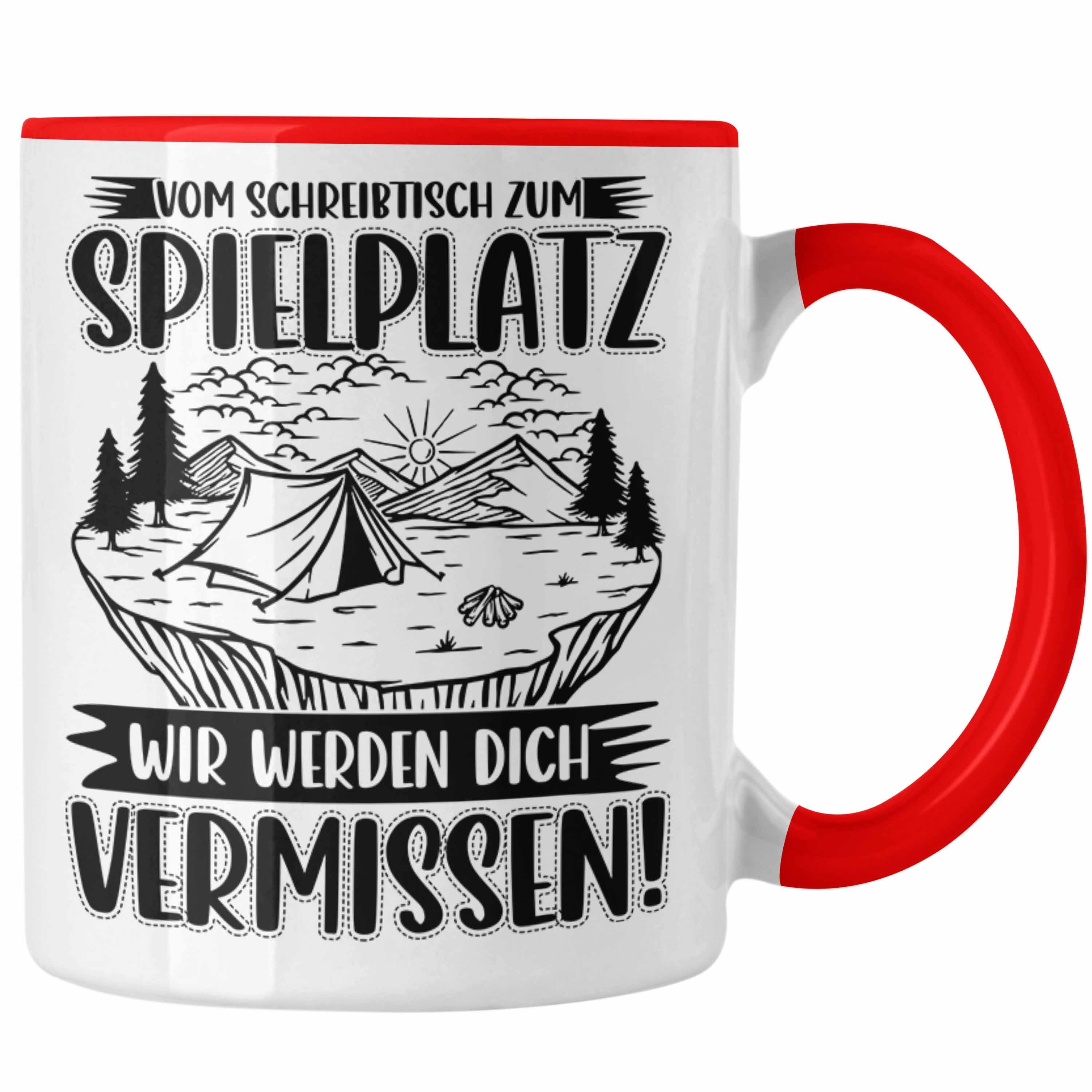 Trendation Tasse Mutterschutz Tasse Geschenk Abschied Mutterschutz Kaffeetasse Kollegi Rot