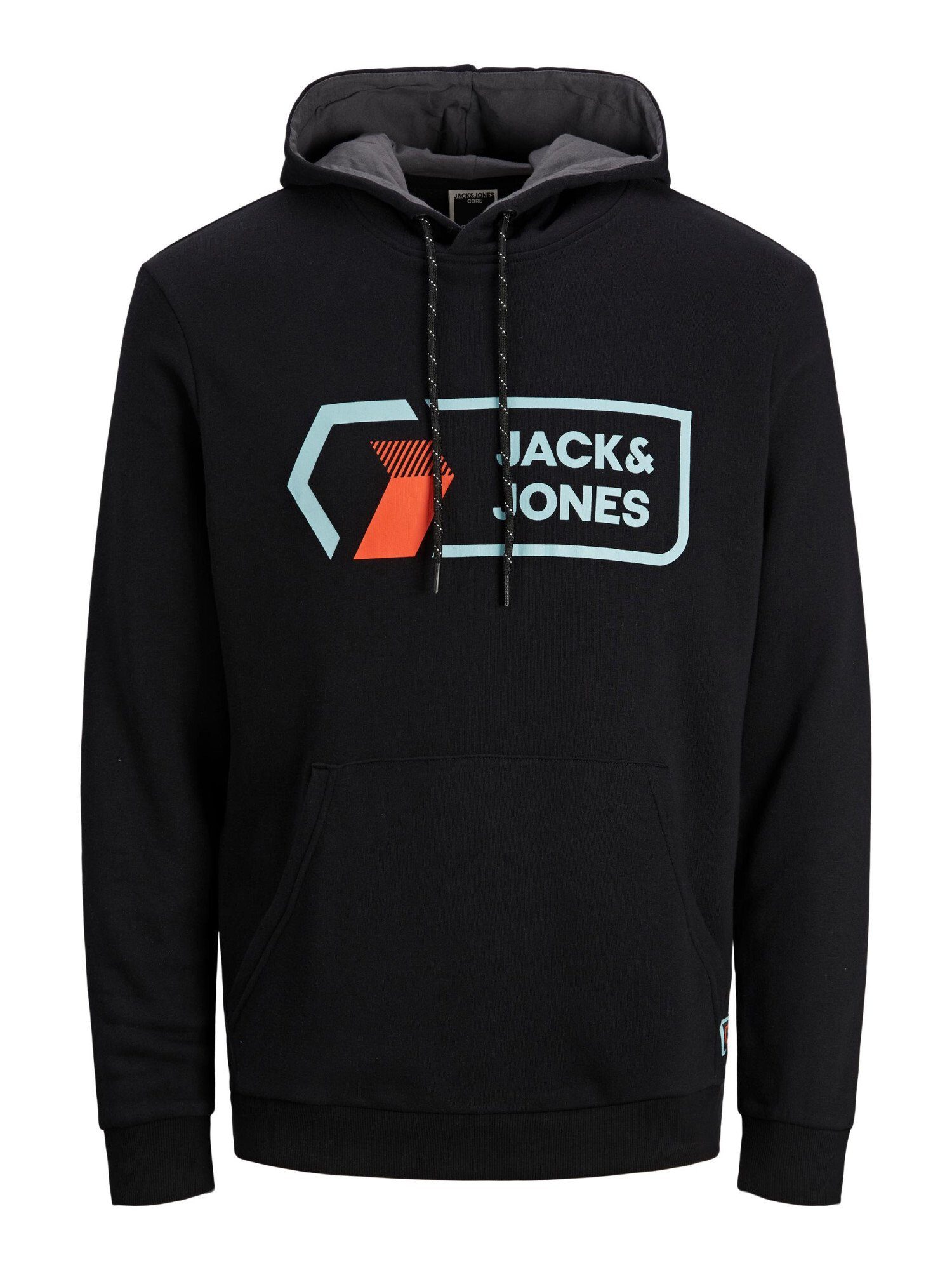 Black 12205411 JCOLOGAN Pullover Hoodie Jones Jack SWEAT & HOOD Sweatshirt mit Kapuze