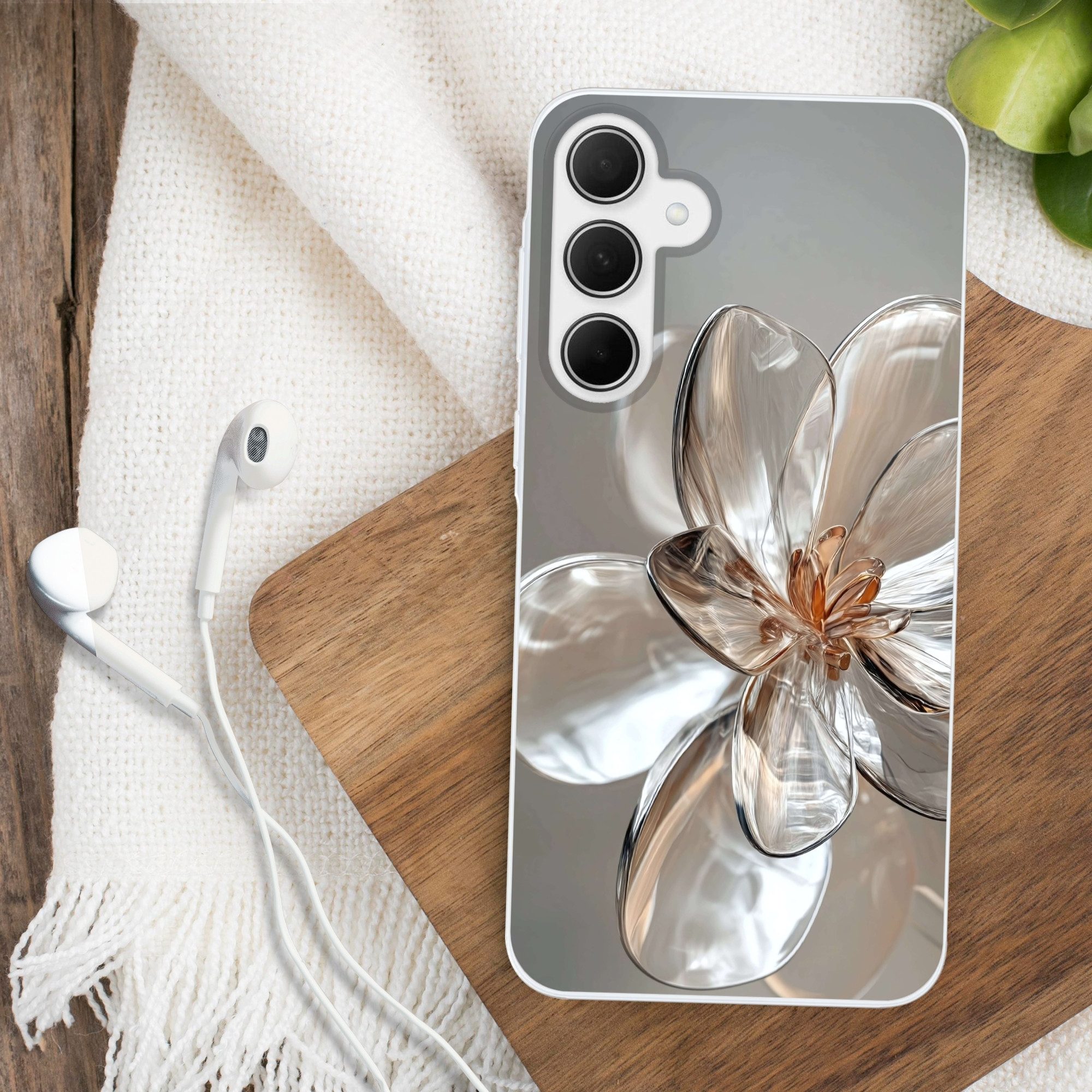 MuchoWow Handyhülle für Samsung Galaxy A35 5G Blume - Gläser - Transluzent, Smartphone-Bumper, Print, Handy Schutzhülle Dünn