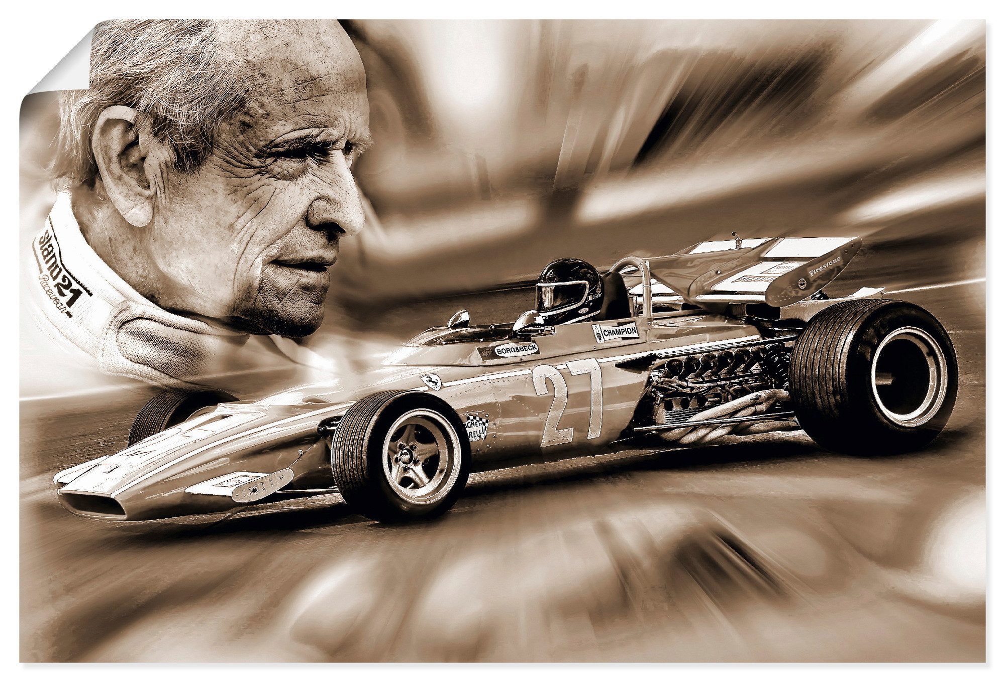 Artland Wandbild Die belgische Legende Jacky Ickx, Funsport (1 St), als Alubild, Leinwandbild, Poster, Wandaufkleber in verschied. Größen