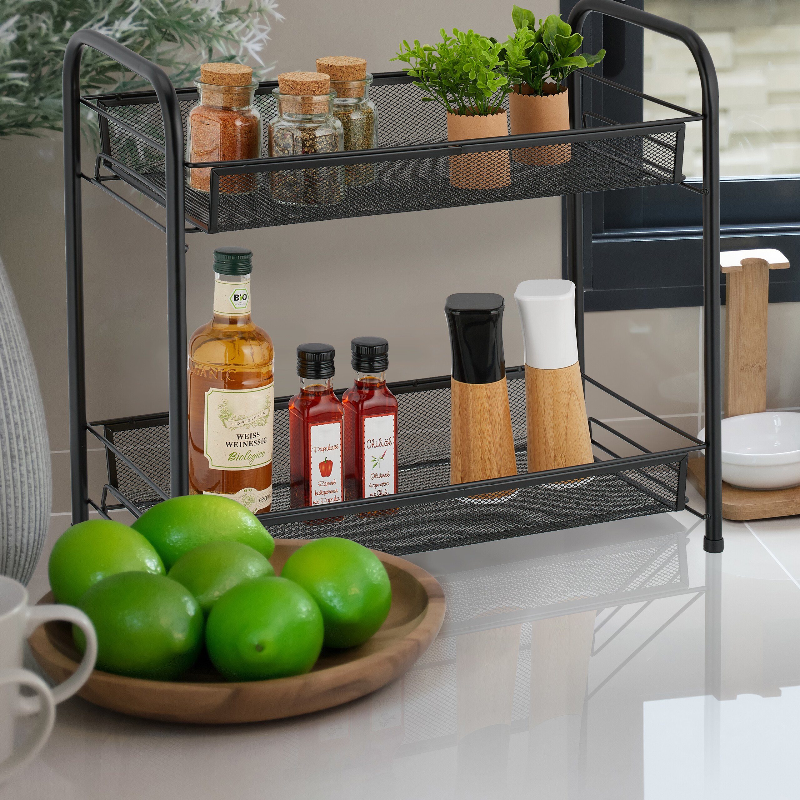 relaxdays Gewürzregal mit 2 Ablagen aus günstig online kaufen