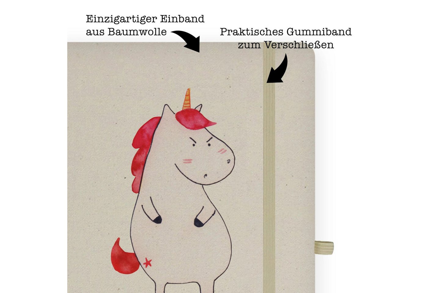 Thumbnail - Mr. & Mrs. Panda Notizbuch Einhorn Wut - Transparent - Geschenk, DIN A4 Bullet Journal, Unicorn, Mr. & Mrs. Panda, Kreat...