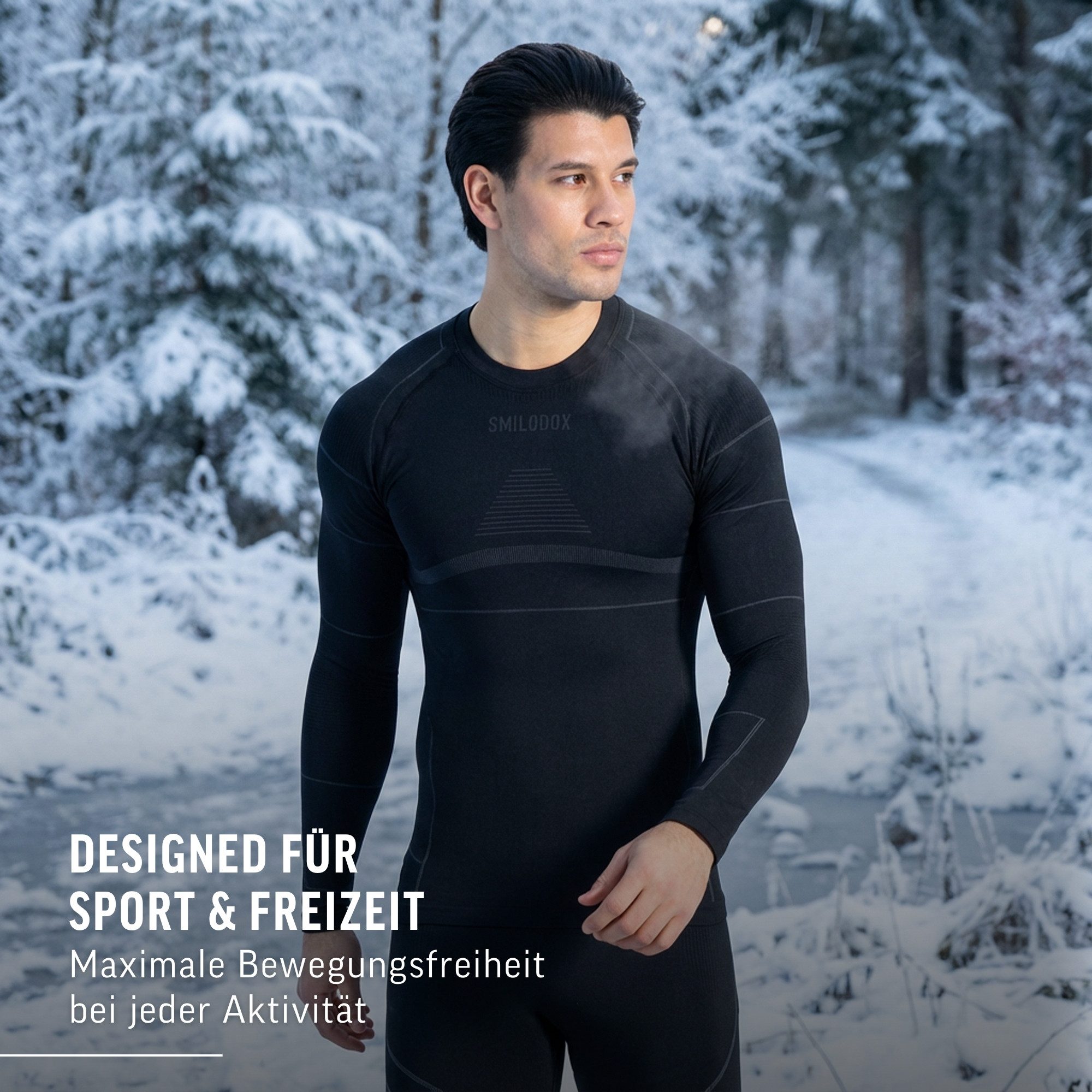 Smilodox Thermounterhemd Thermounterwäsche Set Herren - Funktionsunterwäsche - Thermowäsche Set ideal für Wintersportaktivitäten, atmungsaktiv, Seamless