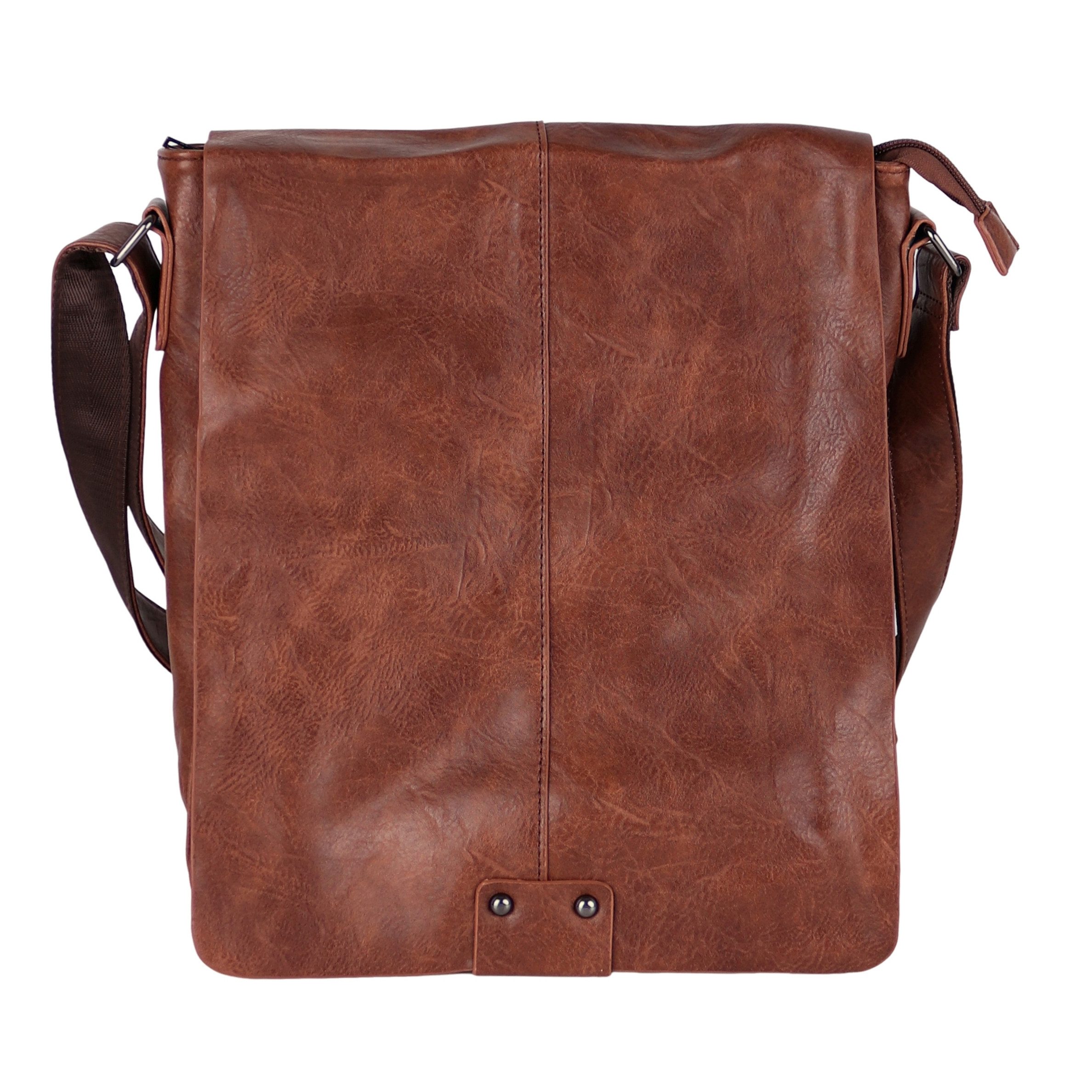 MIRROSI Schultertasche Herrentasche Umhängetasche aus Kunststoff in Lederoptik, Business Tasche ca.32x27x10 cm mit Schulterriemen