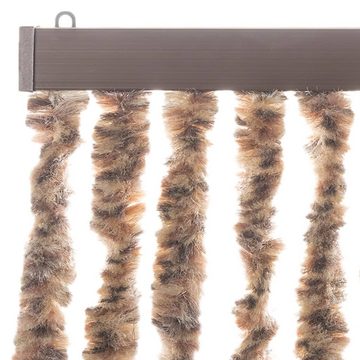 vidaXL Insektenschutz-Vorhang Fliegenvorhang Beige und Dunkelbraun 100x230 cm Chenille