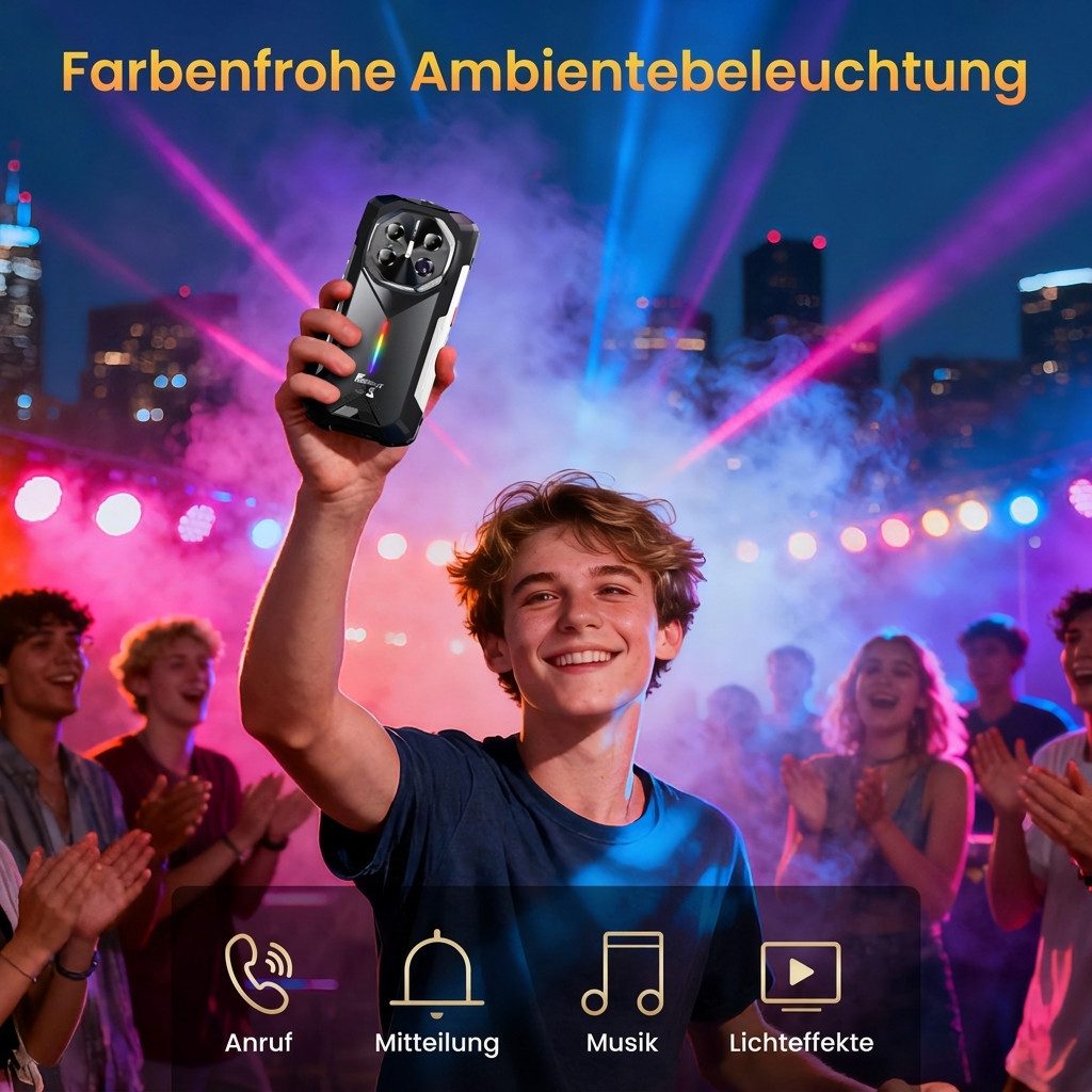 Fossibot F113 Outdoor Handy Dimensity 7050 5G, FHD+ 120Hz, 20000mAh Smartphone (6.78 Zoll, 256 GB Speicherplatz, 50 MP Kamera, 12GB+256GB, Android 15 NFC, Sony IMX766, IP68/IP69K)