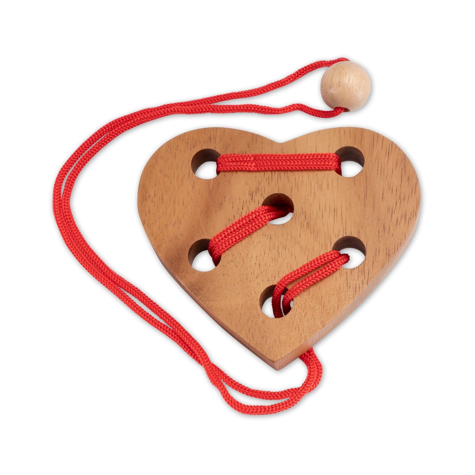 LOGOPLAY Spiel Herz Puzzle, Gesellschaftsspiel, Herz-Puzzle – Schnur-Knobelspiel aus Holz – Geschenkidee mit Gefühl