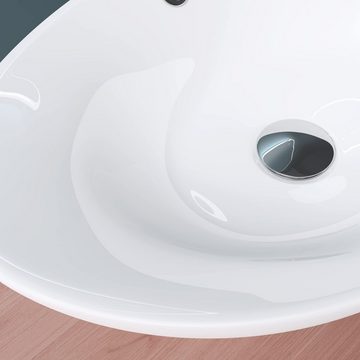 Mai & Mai Aufsatzwaschbecken Br818 Oval aus Keramik Waschschale Waschtisch Nano-Beschichtung