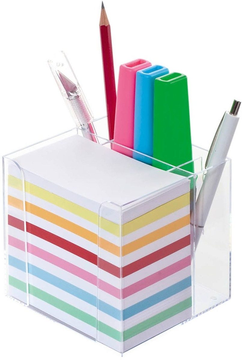 WEDO Notizzettel Zettelbox Kunststoff transparent 700 Blatt 5,5x9cm transparent