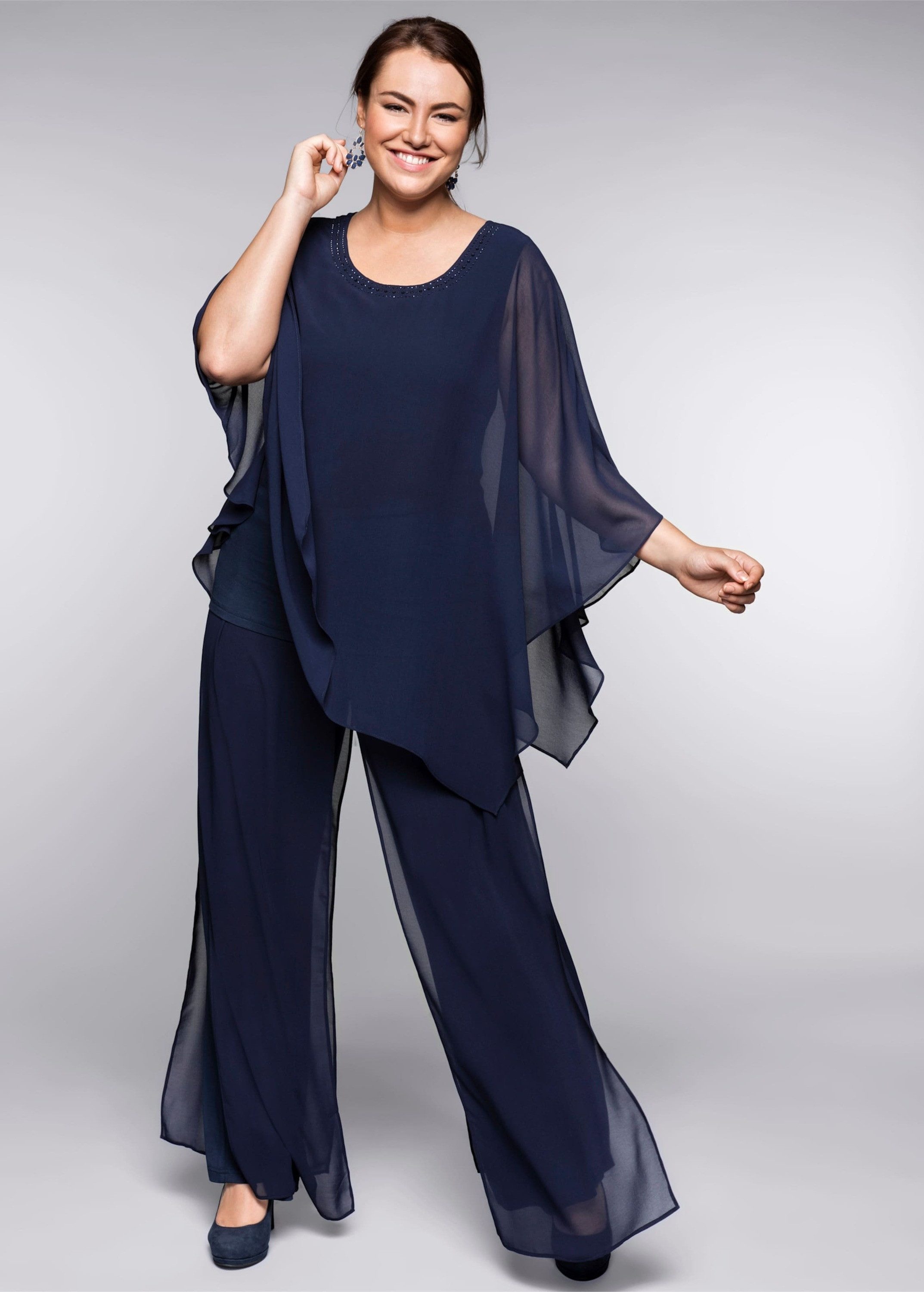 Sheego Klassische Bluse Tunika 3/4-Arm
