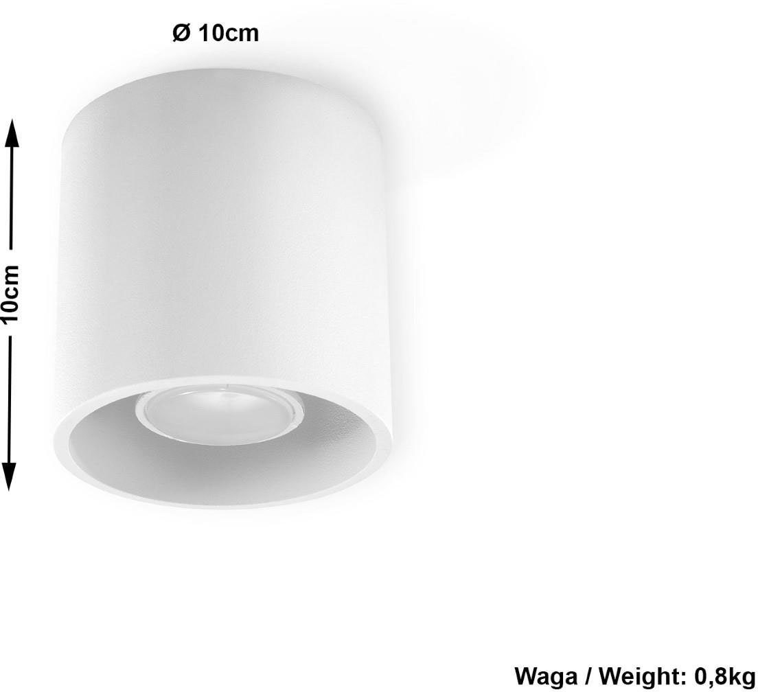 SOLLUX lighting Pendelleuchte 10x10x10 max. cm, ORBIS geeignet Deckenleuchte für 40 Deckenlampe Leuchtmittel Watt 1x GU10, GU10 weiß, ca. 1