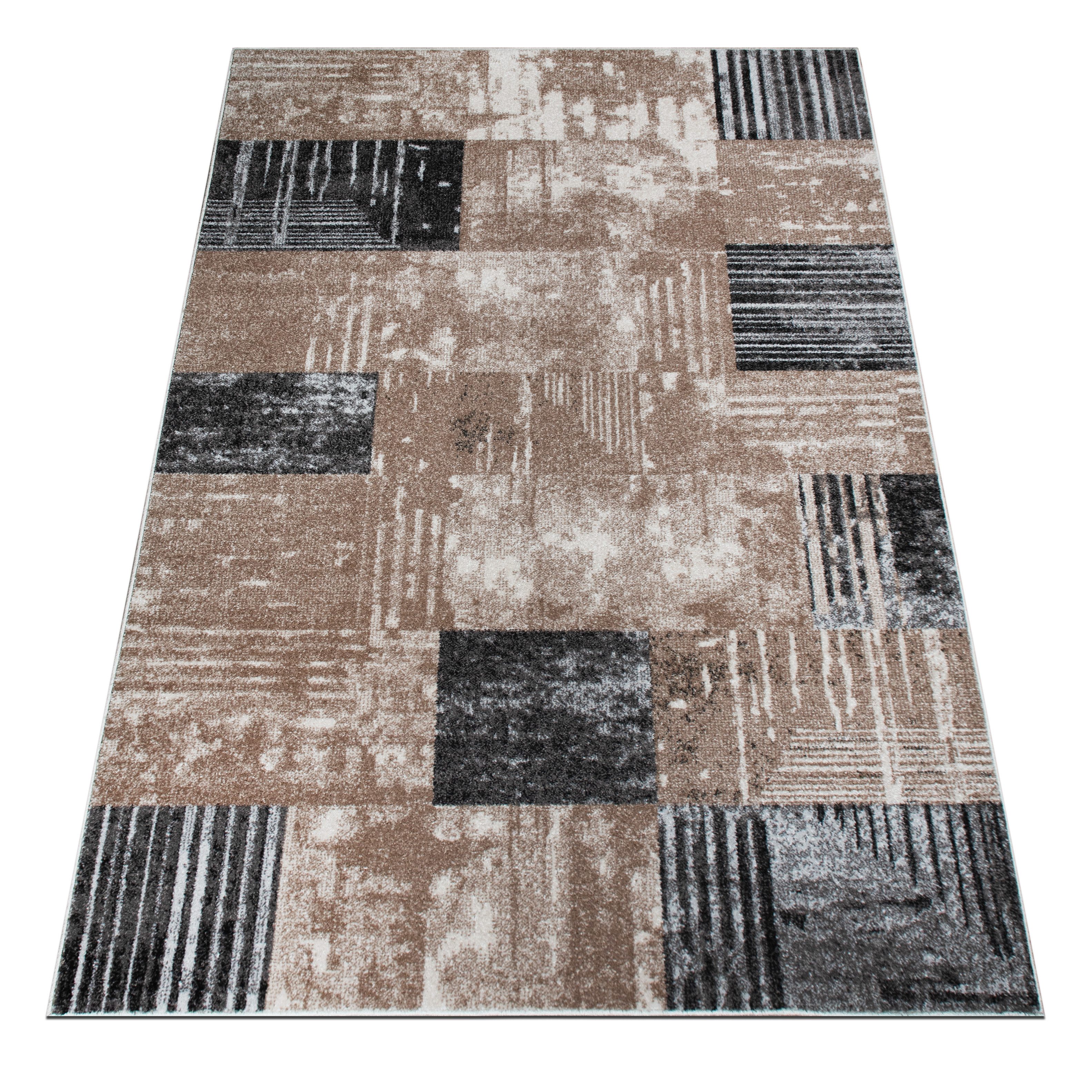 OTTO home Teppich Lunari, Vintage-Karo Design, rechteckig, Höhe: 9 mm, modern, weiche Haptik, Wohnzimmer, Esszimmer, Schlafzimmer