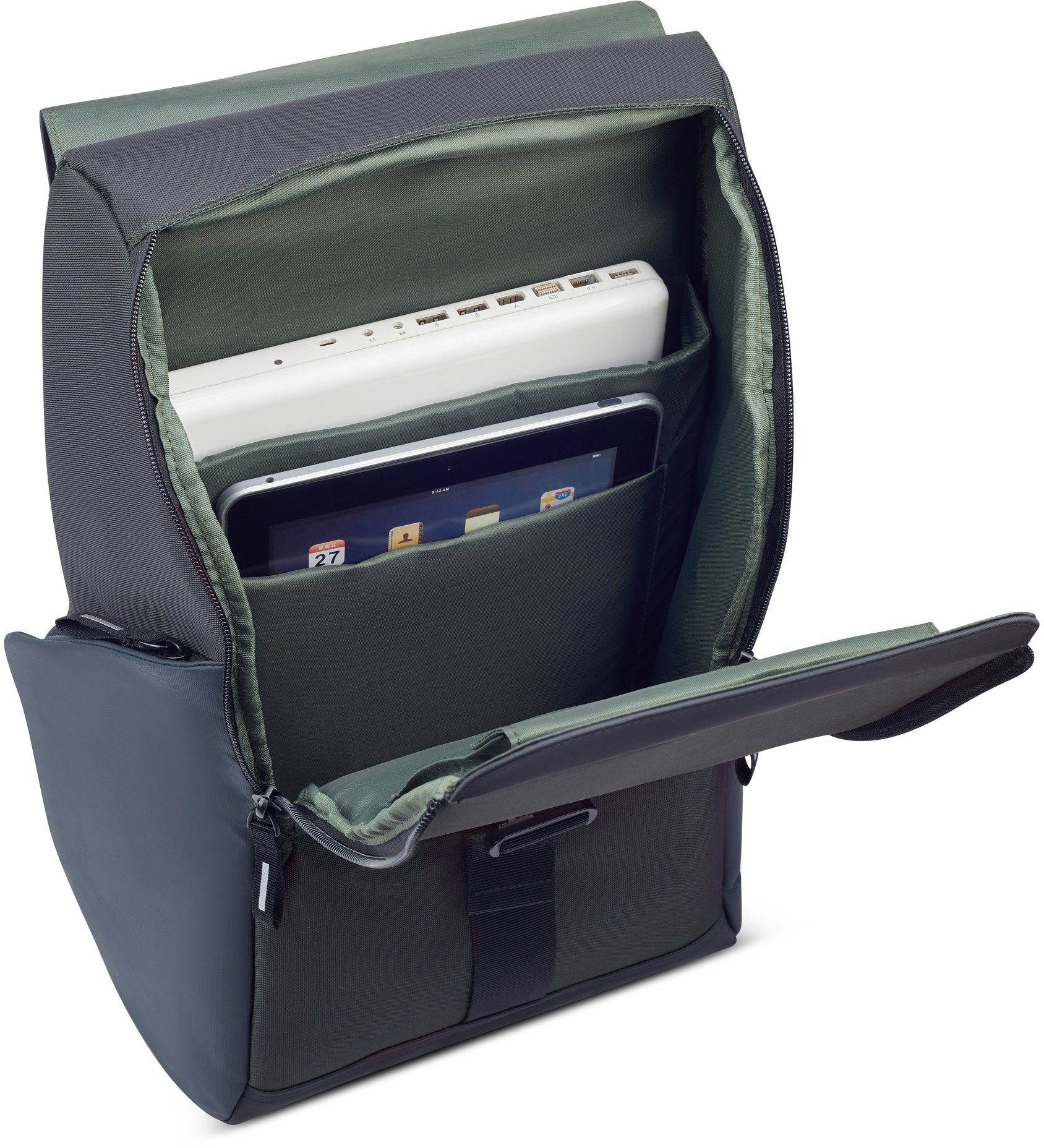 Delsey Laptoprucksack und Securflap, 15-6-Zoll Laptopfach black Anti-RFID-Fach mit gepolstetem