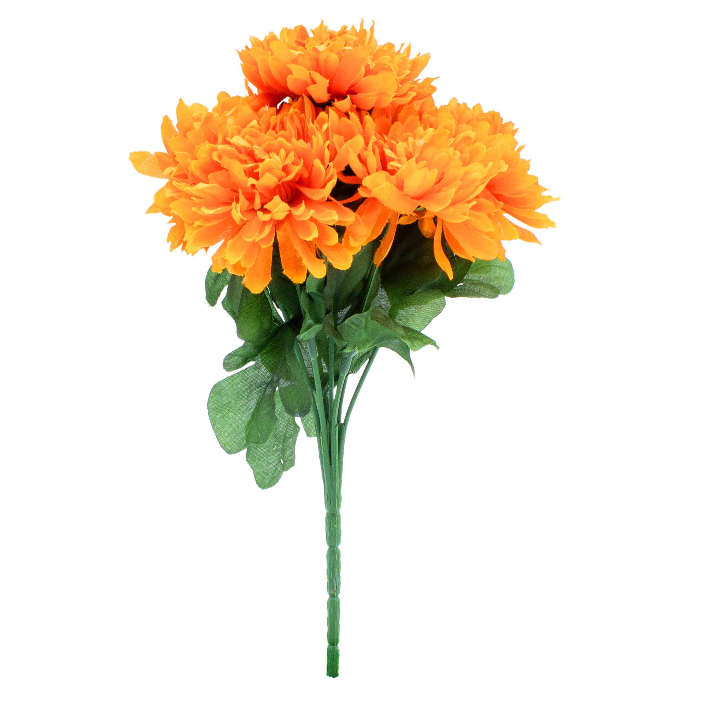 Kunstblumenstrauß Chrysanthemen Strauß künstlich 2er Set Chrysantheme, Spetebo, Höhe 25 cm, Deko Blumenstrauß mit 7 Stielen