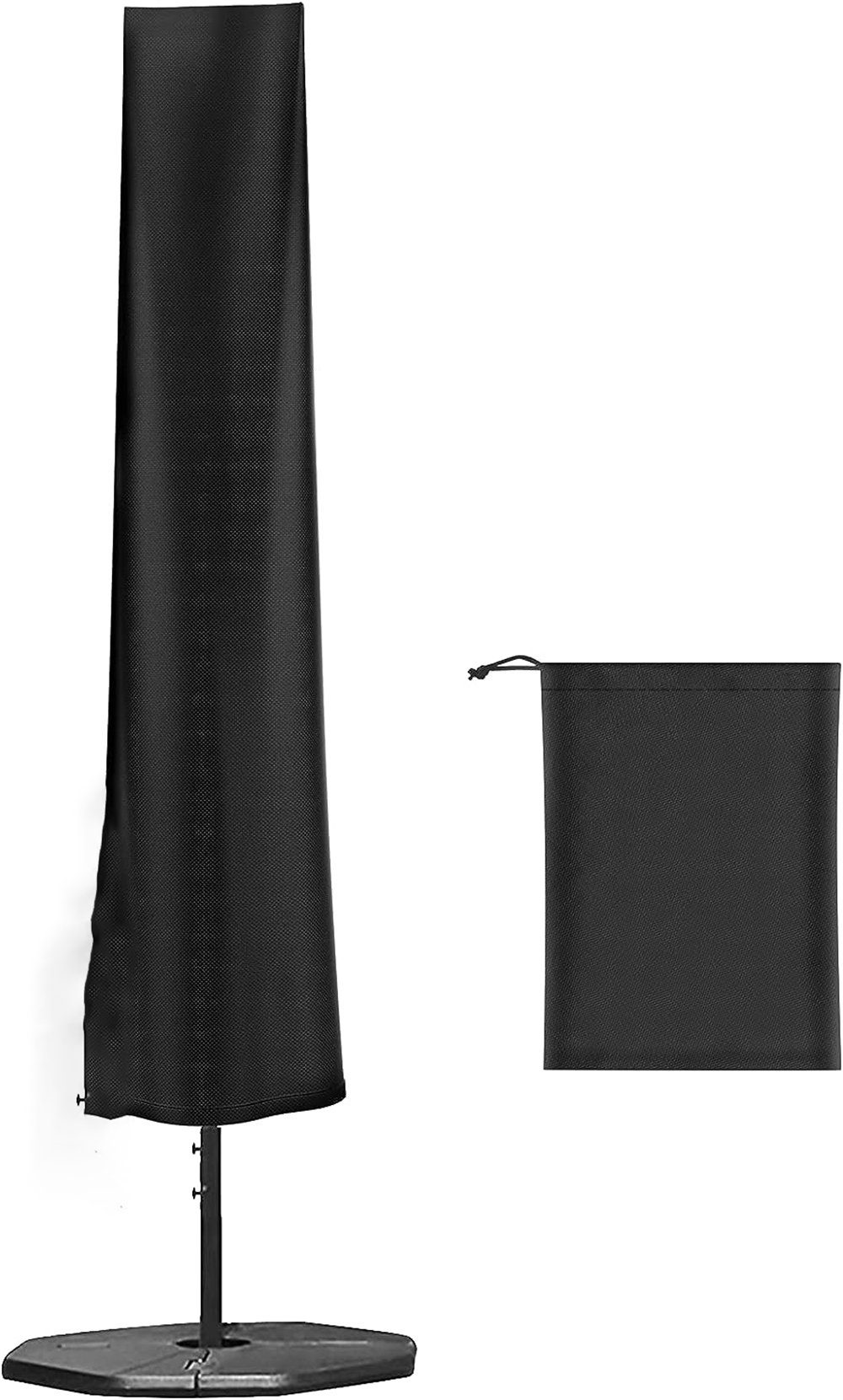 Gartenmöbel-Schutzhülle 210D Oxford Schirm (Schirm Tischschirm Wetterfest 190cm Schirmhülle), fur Uberzug Wunderwelt Abdeckhaube(Schwarz),