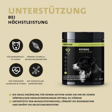 Peticare Futterbehälter Sport & Leistung Pulver-Mix für Hunde - petDog Health 2602, (125-tlg)