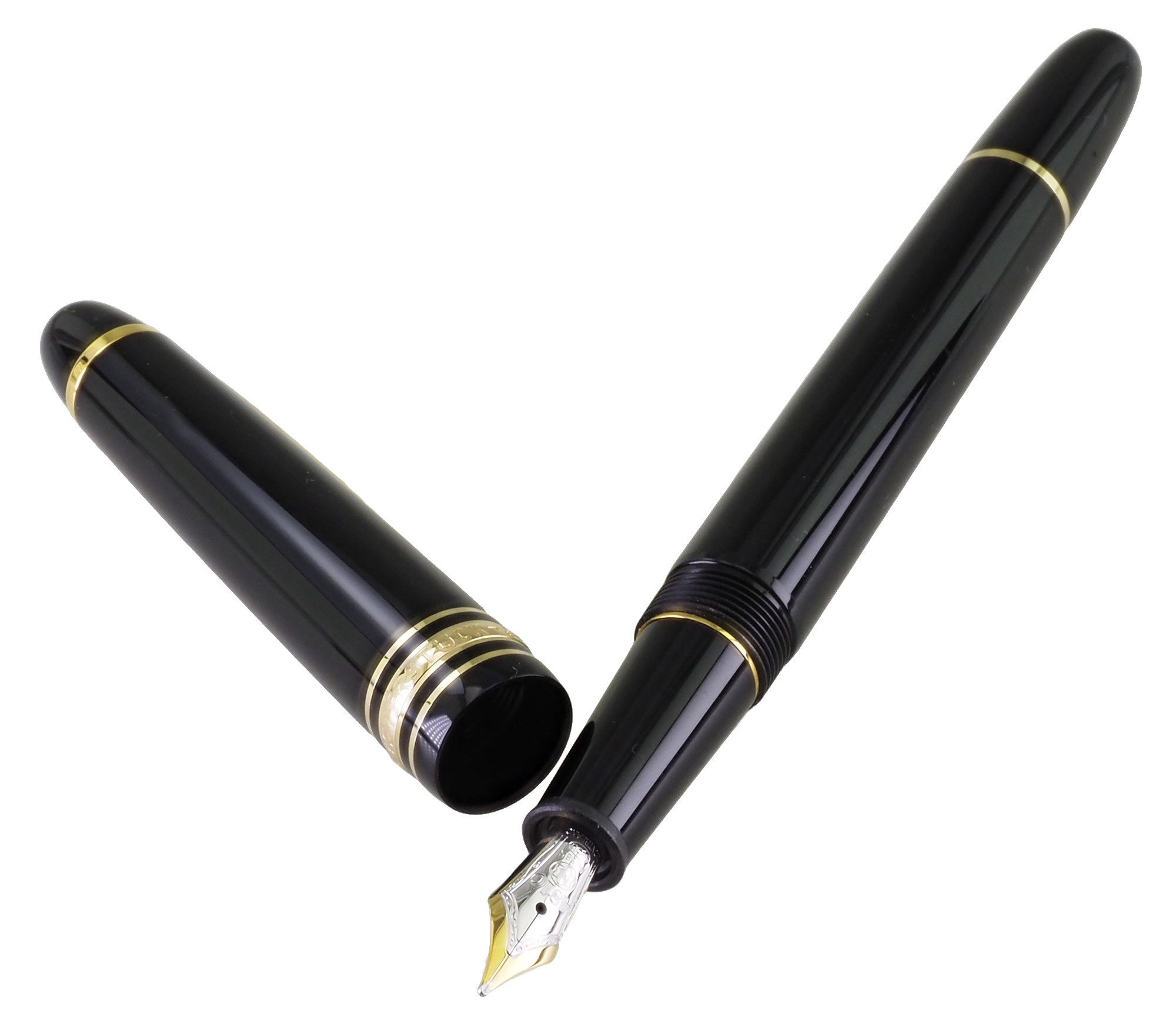 MONTBLANC Füllfederhalter Meisterstück Resin Classique No 145 MB 106514, handgefertigte Feder aus 14 Karat 585 Gold mit rhodinierter Intarsie