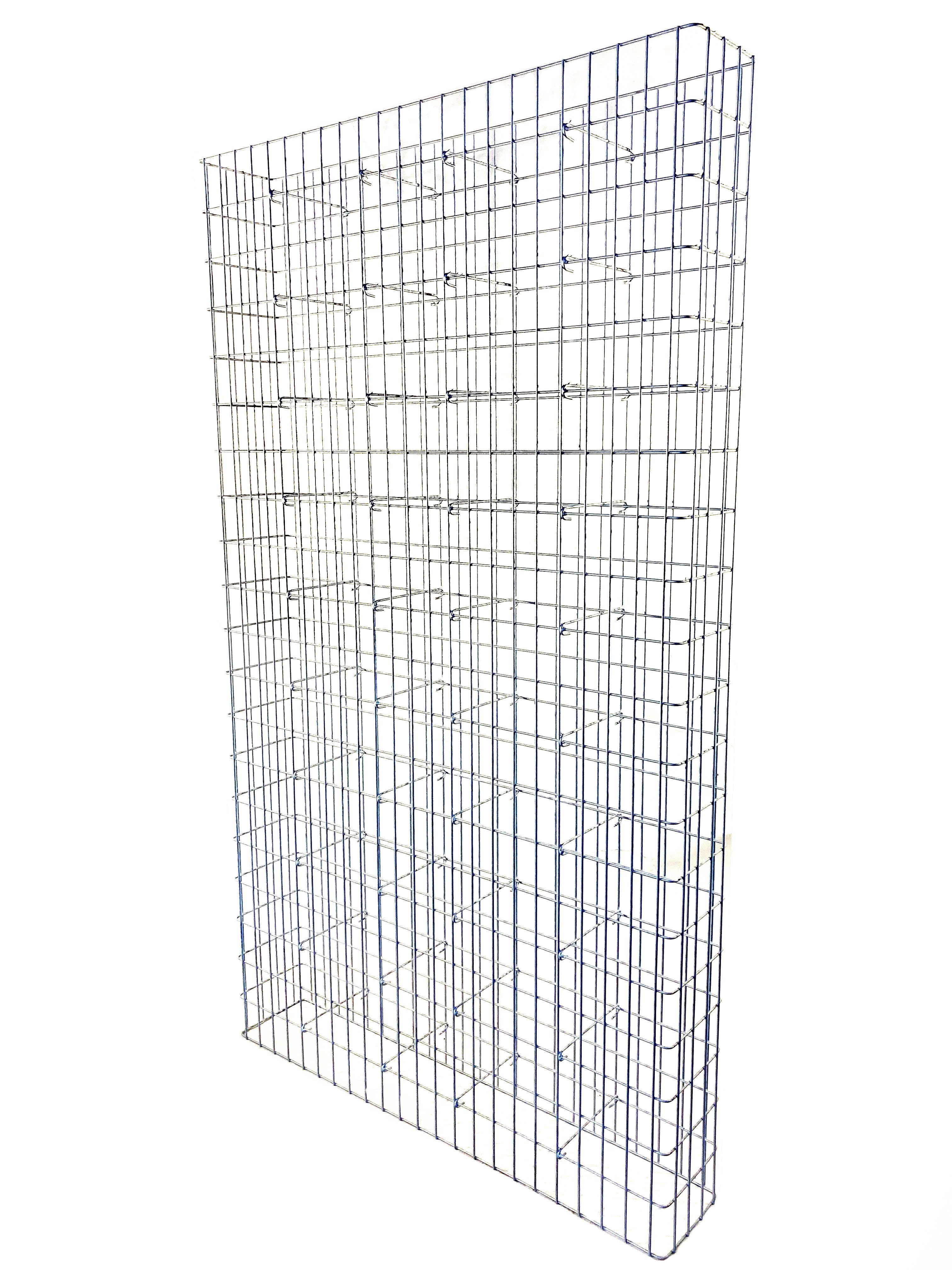 Gabionenzaun Gabione feuerverzinkt 117 cm x 200 cm x 22 cm, Maschenweite 5 cm x 10