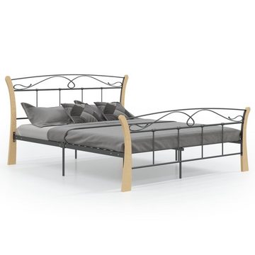 furnicato Bett Bettgestell Schwarz Metall 140x200 cm