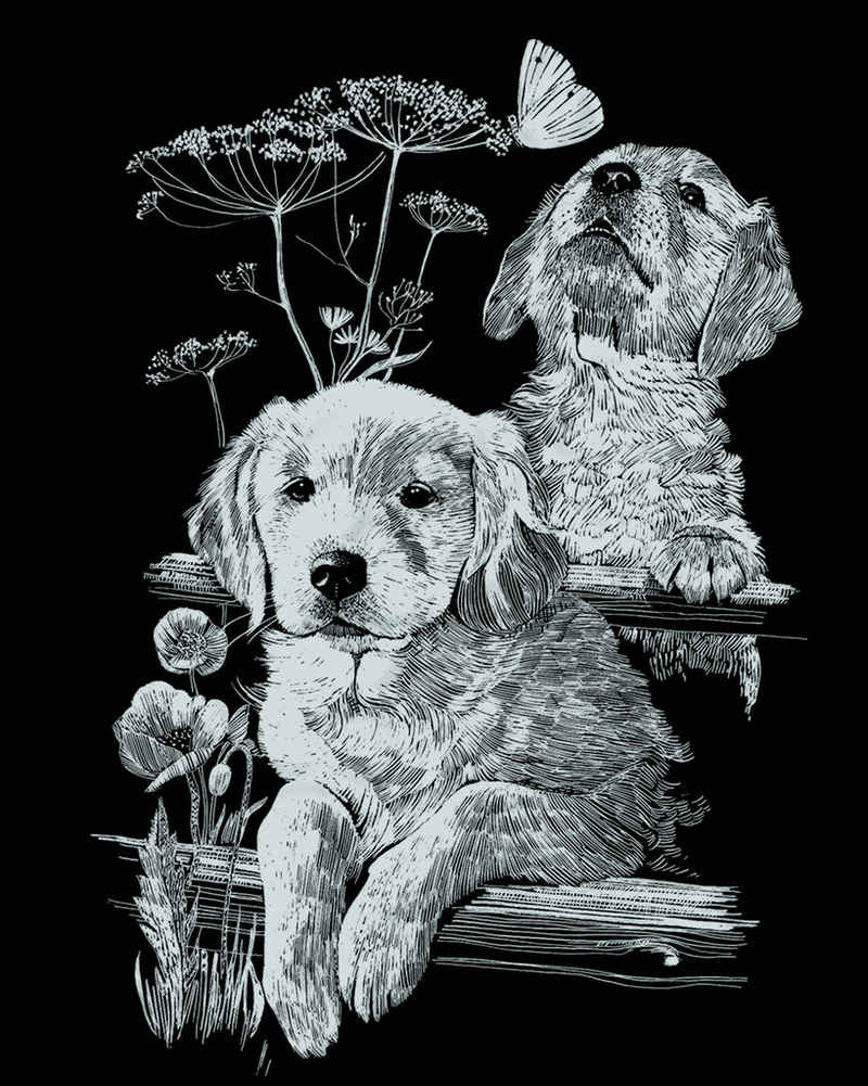MAMMUT Spiel und Geschenk Kunstdruck Labrador, Silber, 25,2 cm x 20 cm