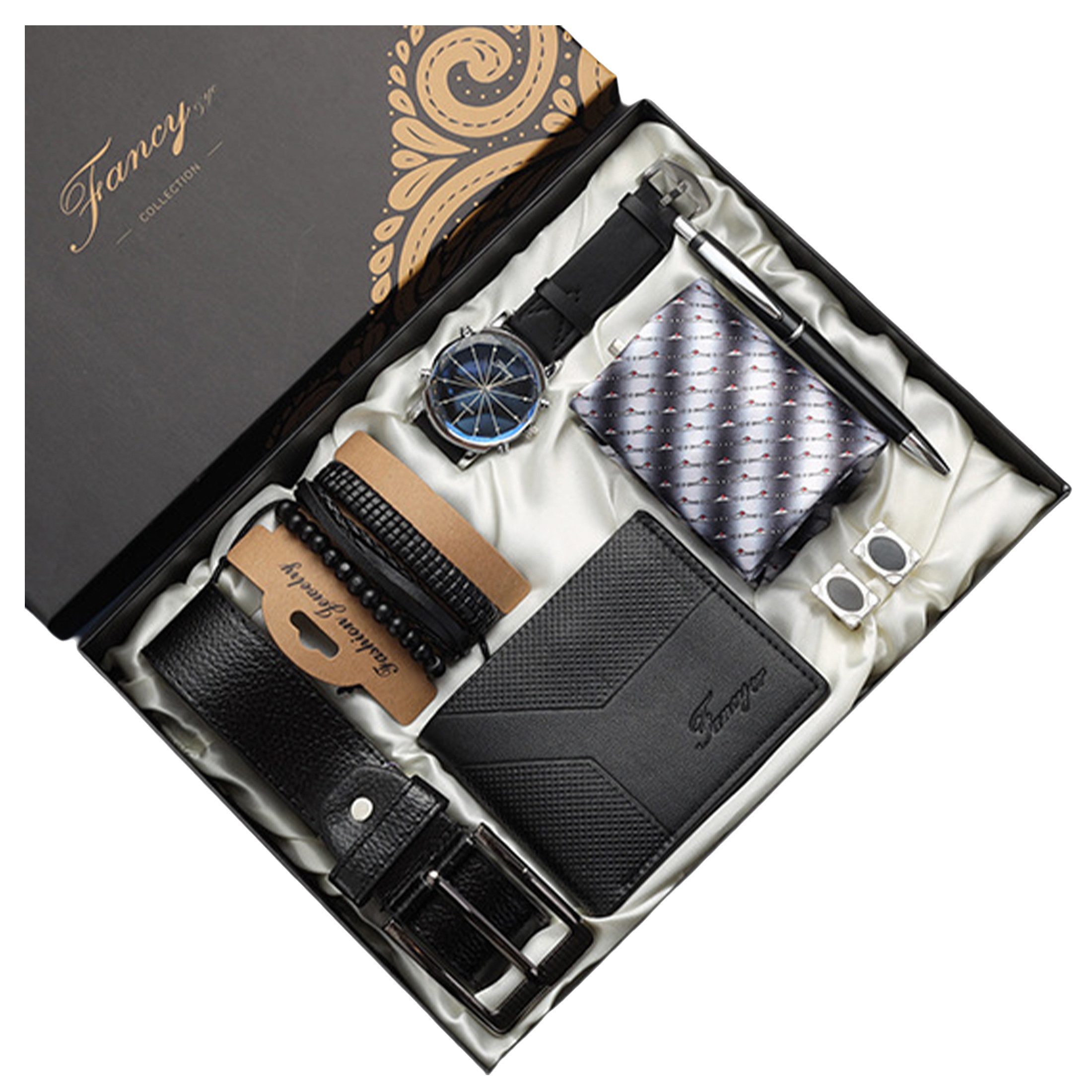 Geschenkbox 7pcs Geschenk für Männer Gürtel Set,Geburtstag Geschenke