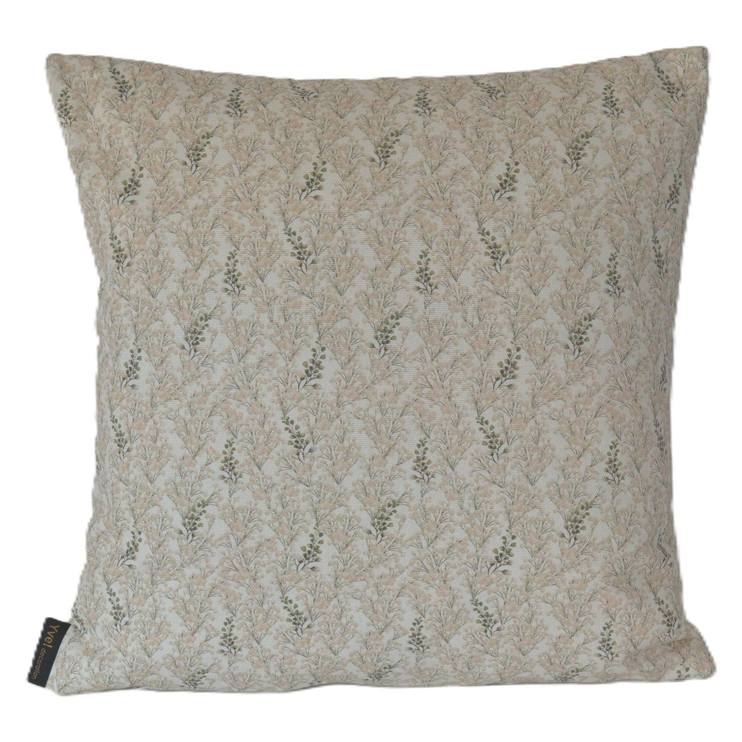 Yve! Decoration Kissenhülle LENORA, B 50 cm, L 50 cm, Grün, Beige, Baumwolle, (1 Stück), mit Reißverschluss