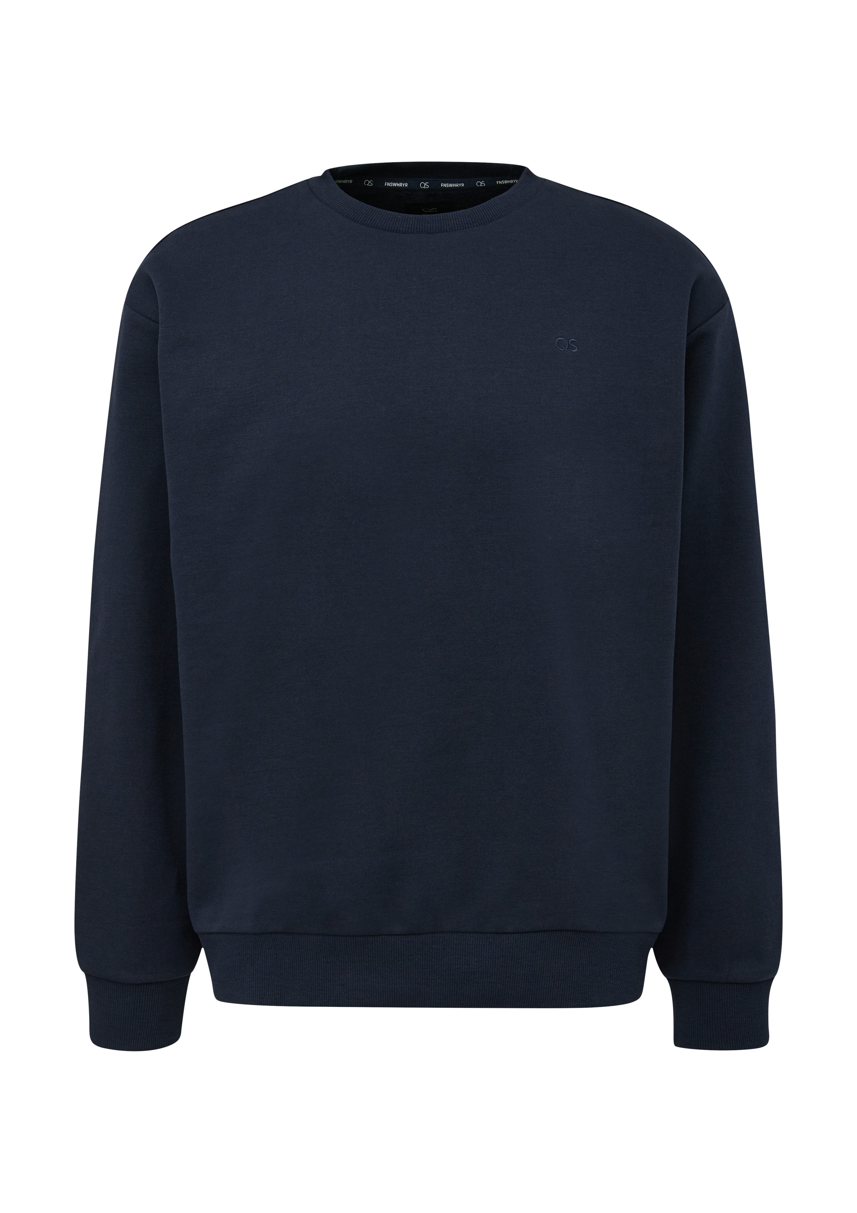 QS Sweatshirt mit Logo Stickerei