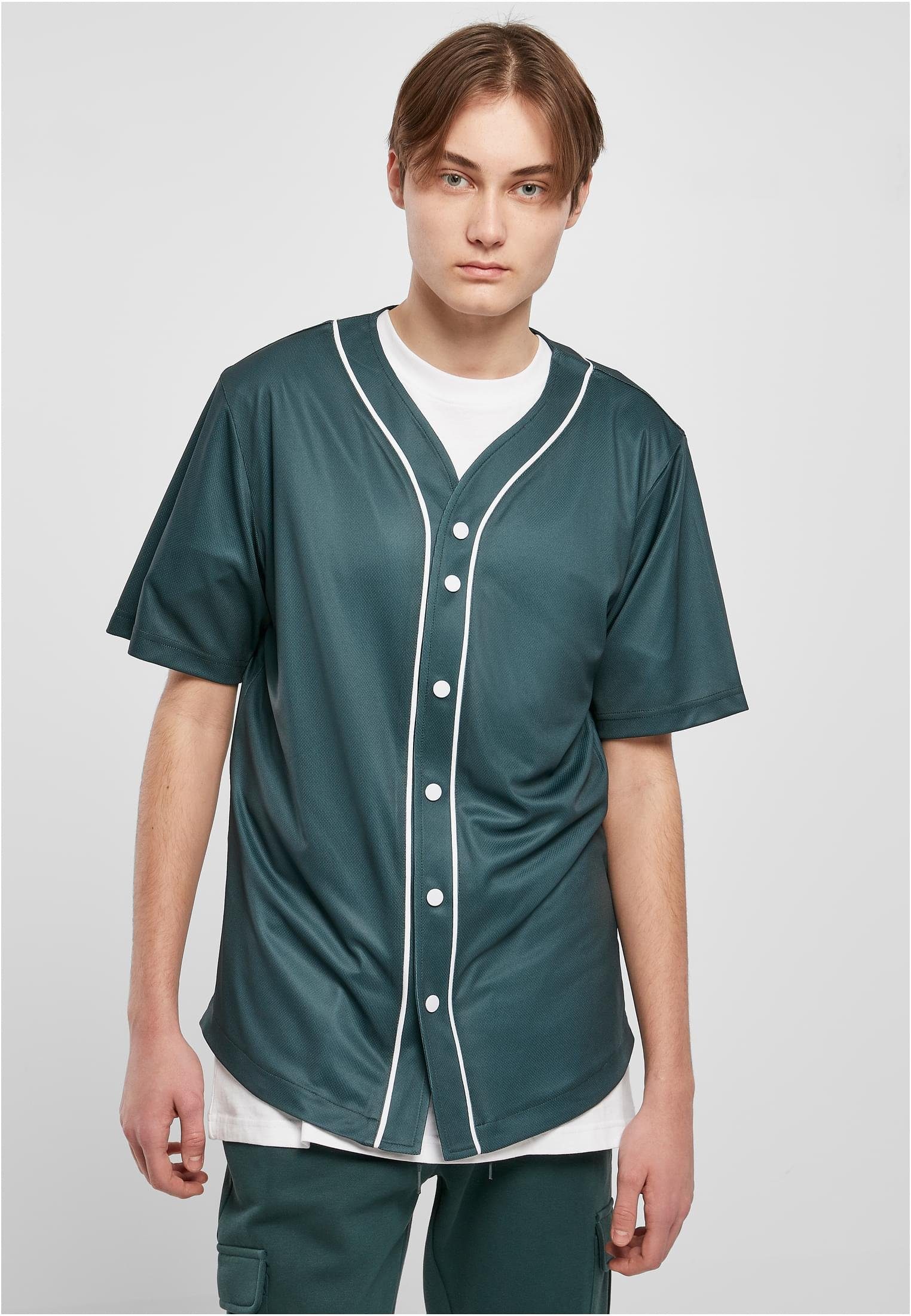 URBAN CLASSICS T-Shirt Herren Baseball Mesh Jersey (1-tlg) bottlegreen/white