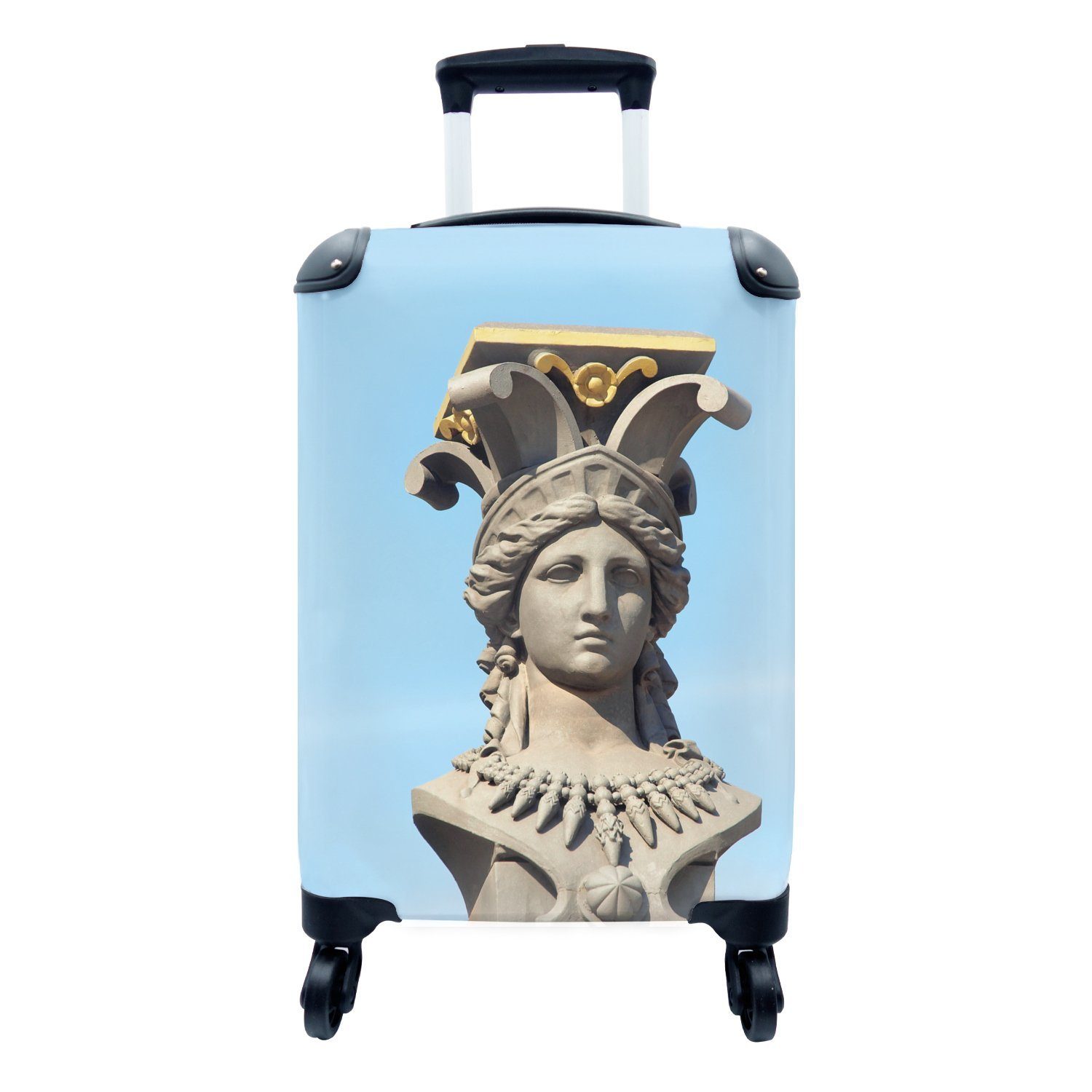 MuchoWow Handgepäckkoffer Bild einer Frau, 4 Rollen, Reisetasche mit rollen, Handgepäck für Ferien, Trolley, Reisekoffer