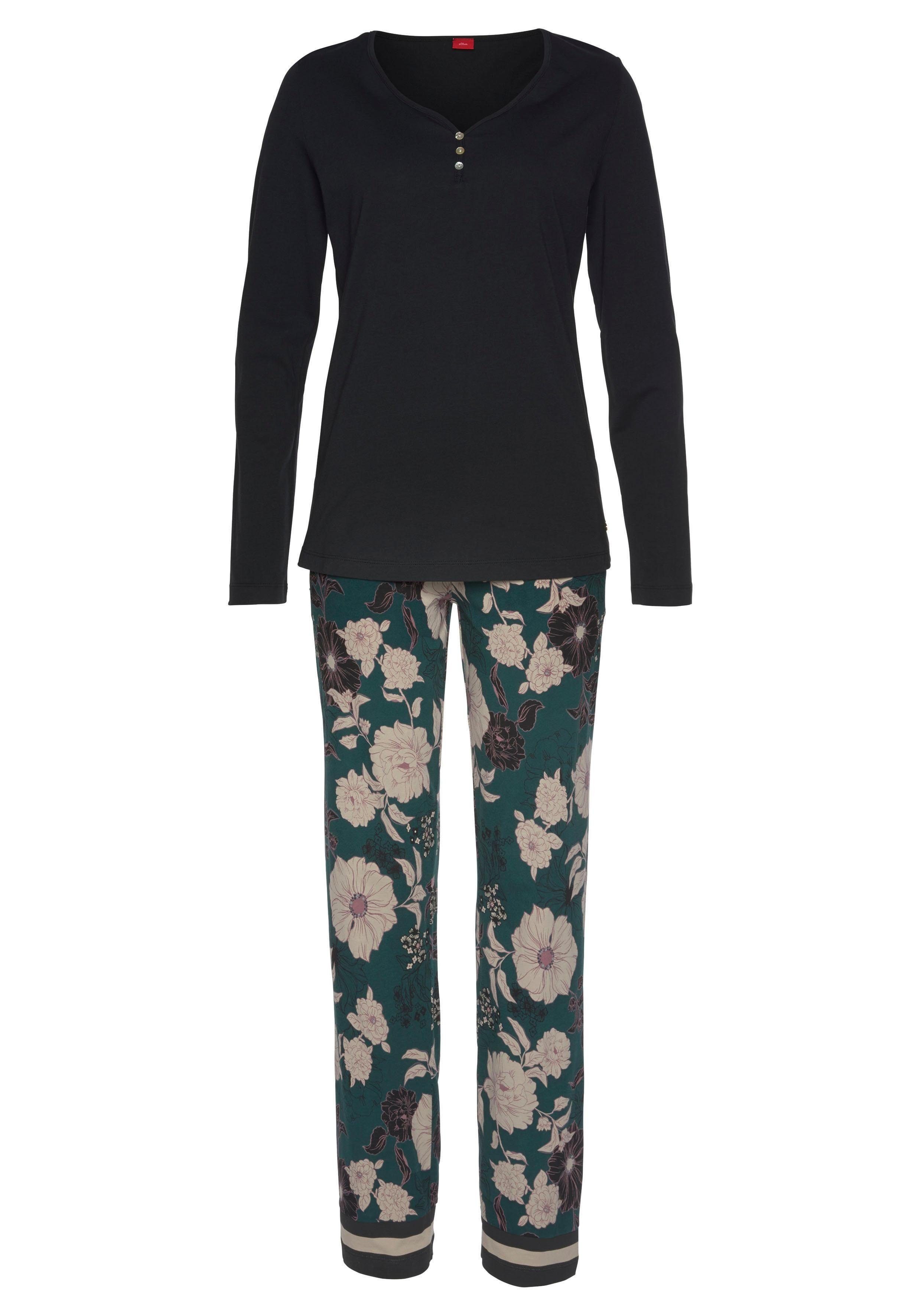 s.Oliver Pyjama (2 tlg) mit geblümter günstig online kaufen