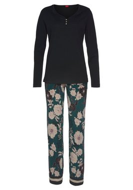 s.Oliver Pyjama (2 tlg) mit geblümter Schlafhose