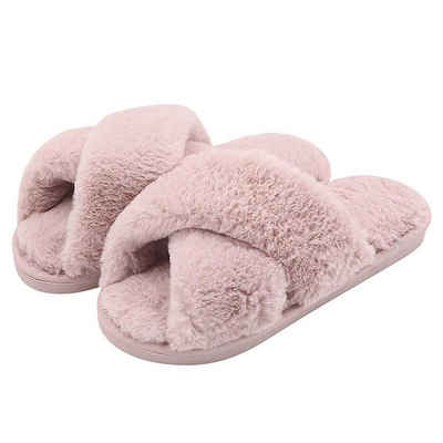 Leway »Hausschuhe Damen Winter Plüsch Pantoffeln Warme rutschfeste Flache Flip Flop Bequeme Flauschige Hausschuhe für Damen« Plüsch Hausschuhe