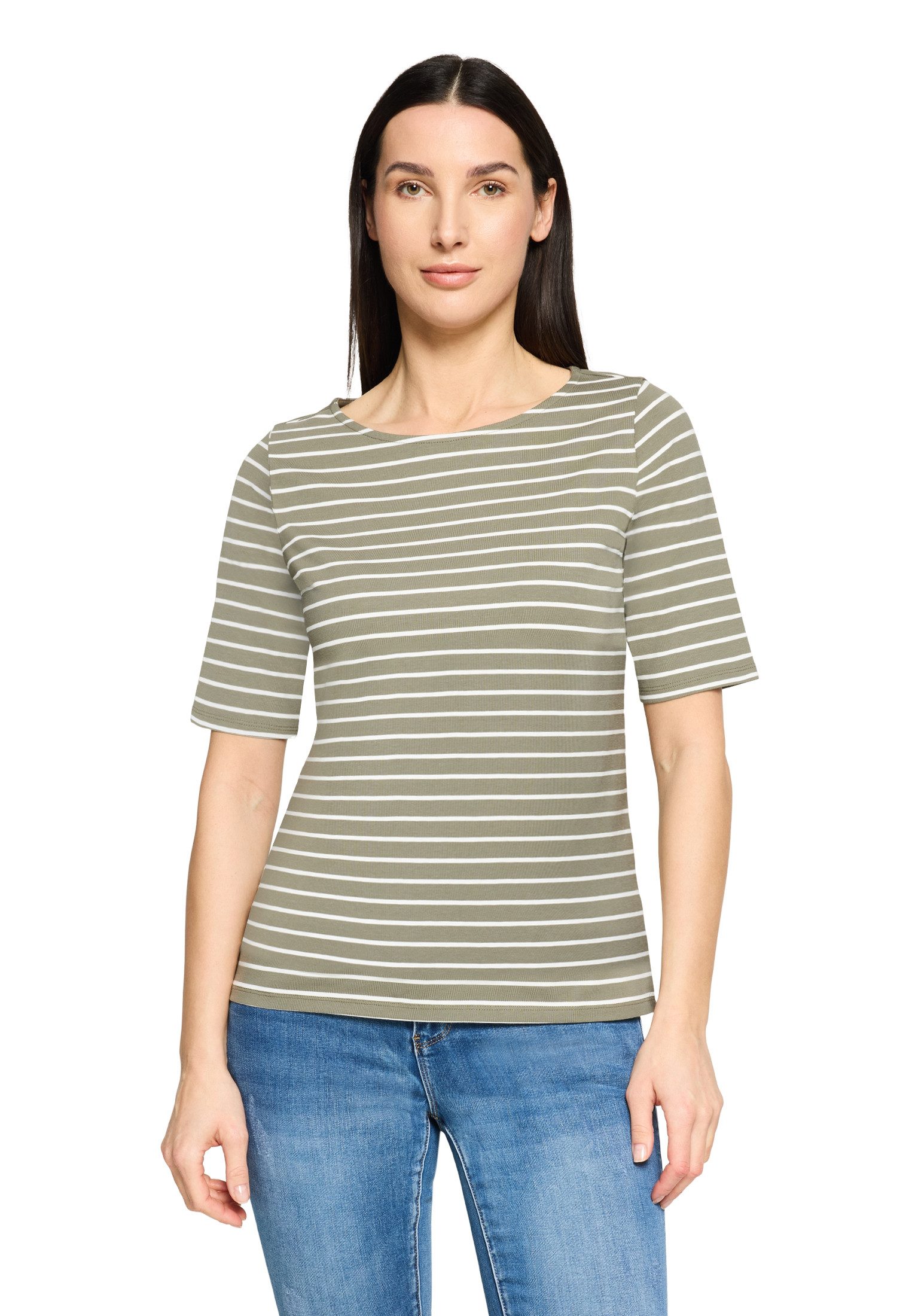 Kurzarmshirt Damen mit U-Boot-Ausschnitt