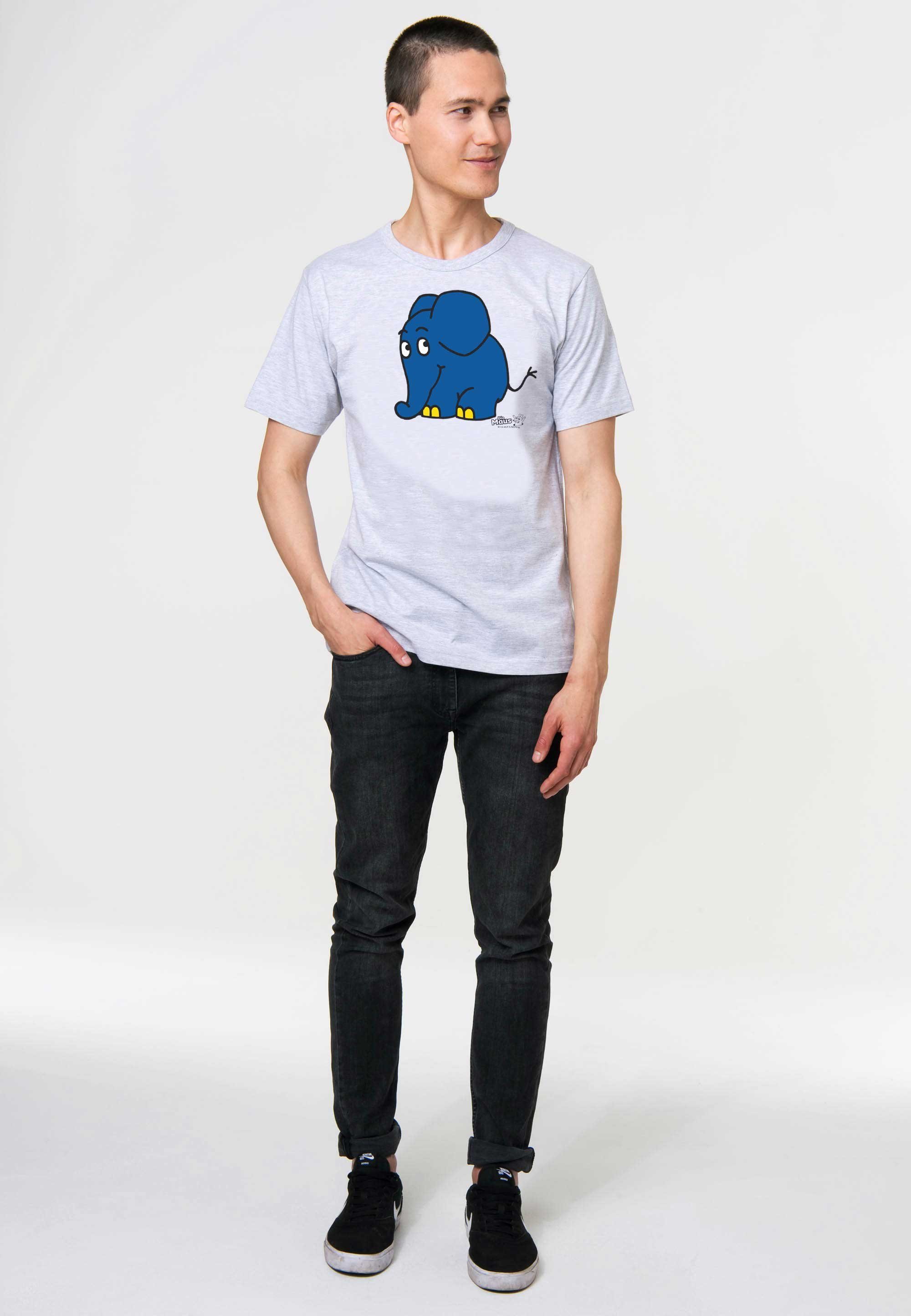 LOGOSHIRT T-Shirt Sendung mit mit coolem - Maus der Elefant Print