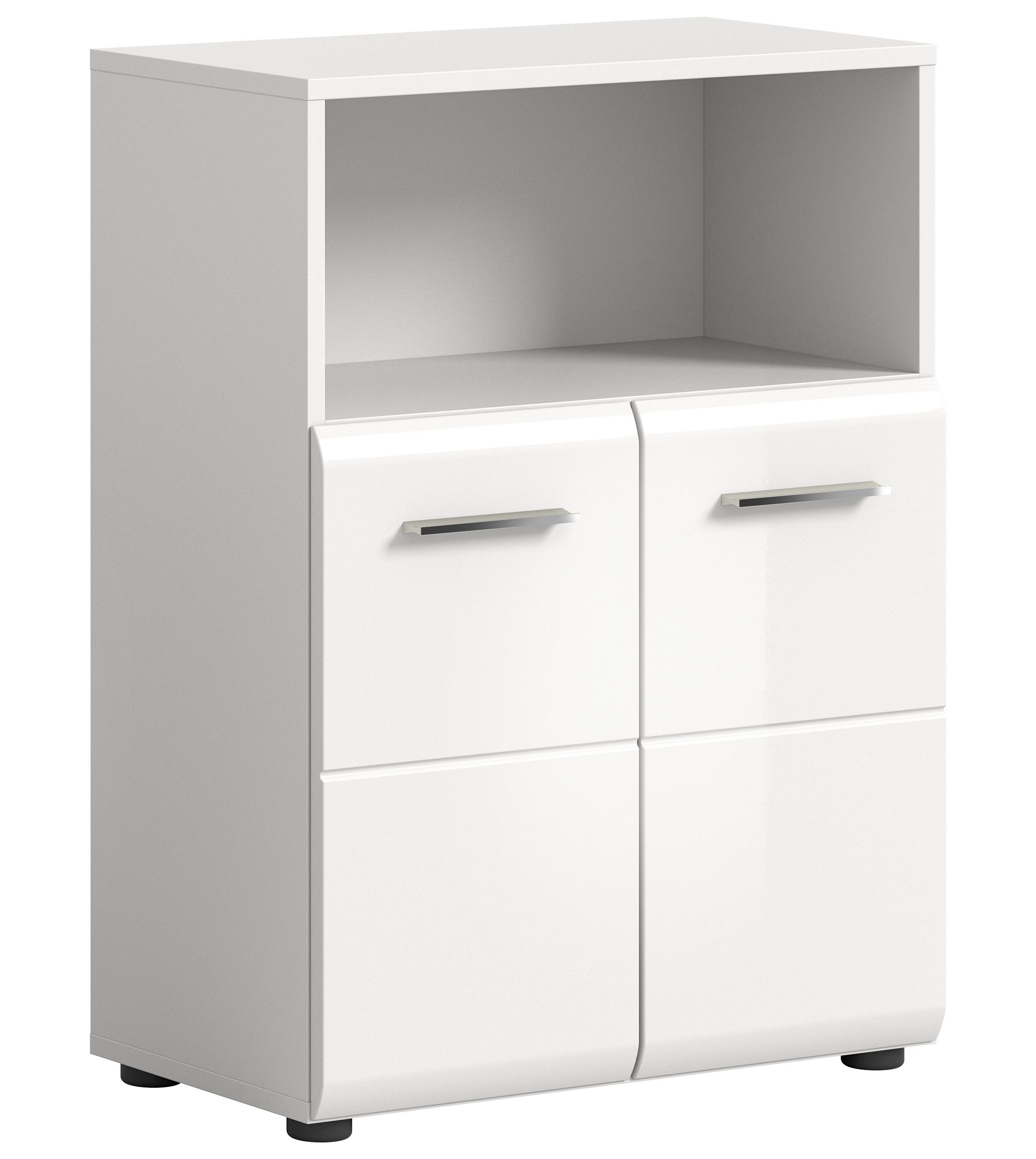 xonox.home Stauraumschrank Weiß Hochglanz Melamin Modern günstig online kaufen