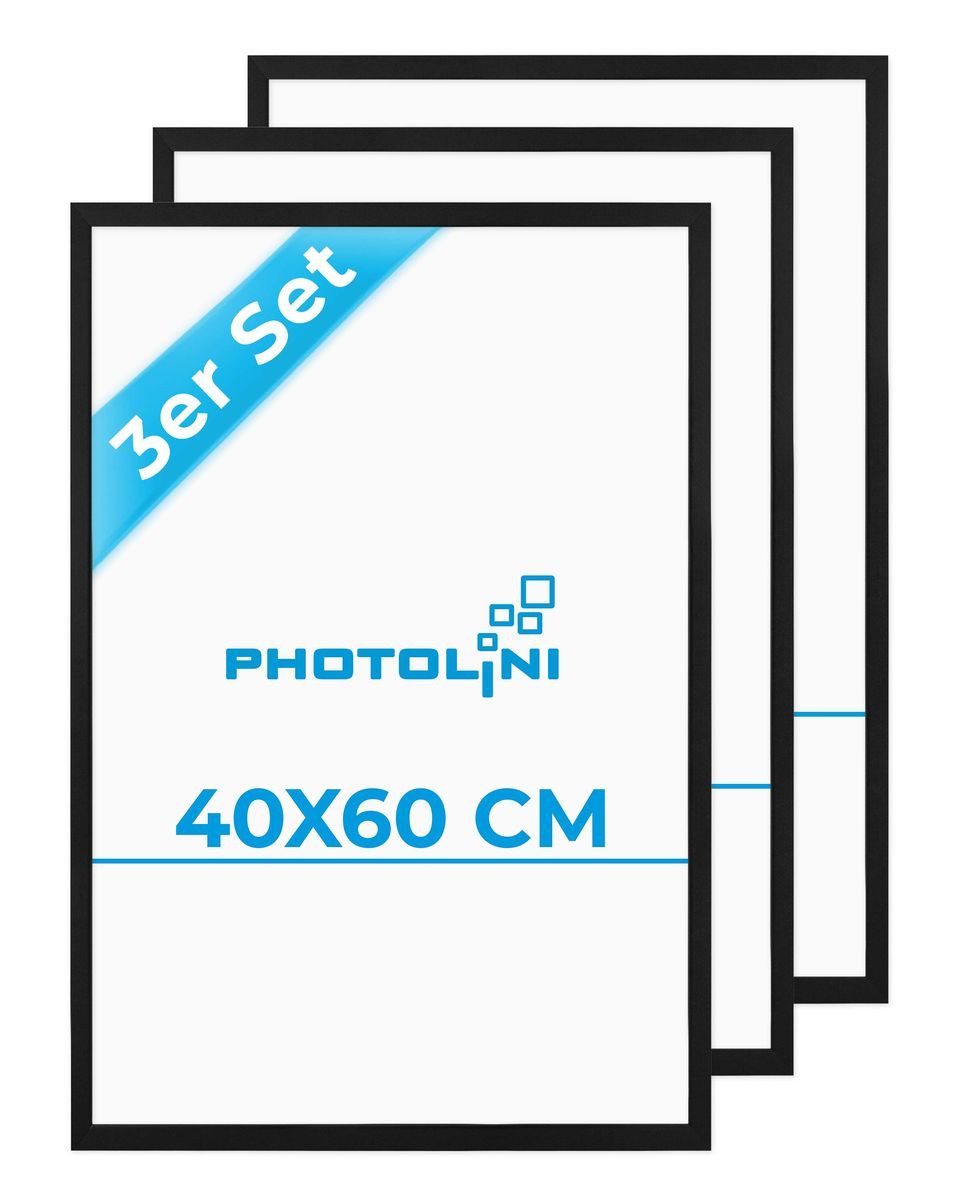 PHOTOLINI Bilderrahmen 3er Set, stabiles MDF-Holz, mit Acrylglas, extra Zubehör, (3er Set)