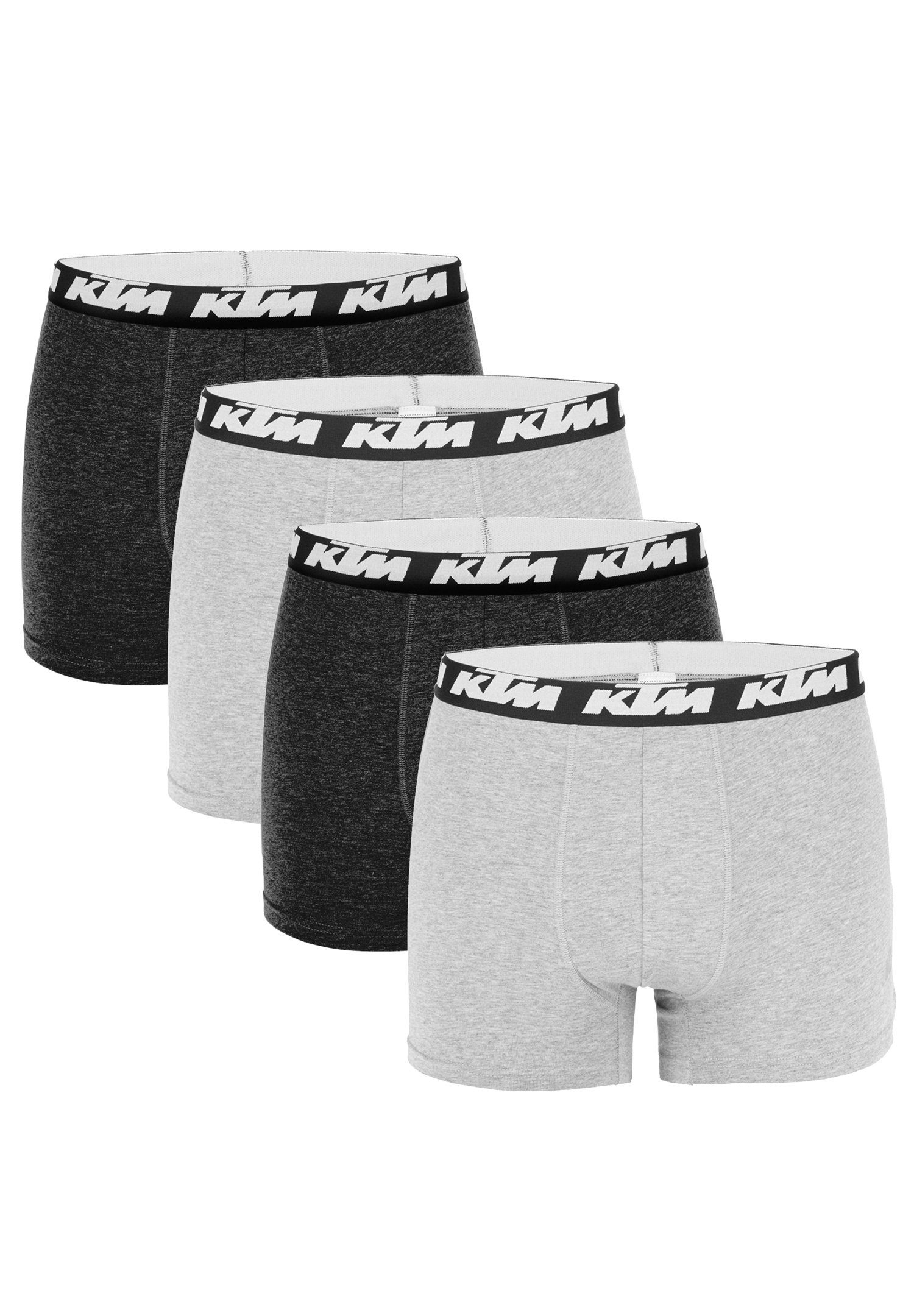 4er Dark KTM Man Cotton Boxershorts Light Pack Boxer 4-St., Grey / (Set, Grey 4er-Pack)