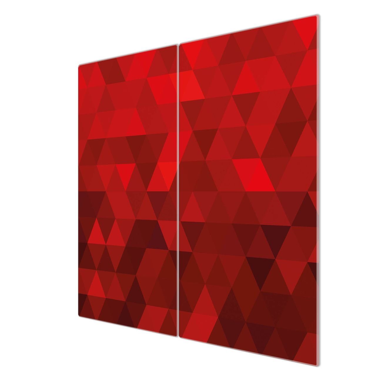 banjado Herd-Abdeckplatte (gehärtet, selbstklebende Dreiecke Rot, Glas Gummifüßchen) tlg., inkl. 2