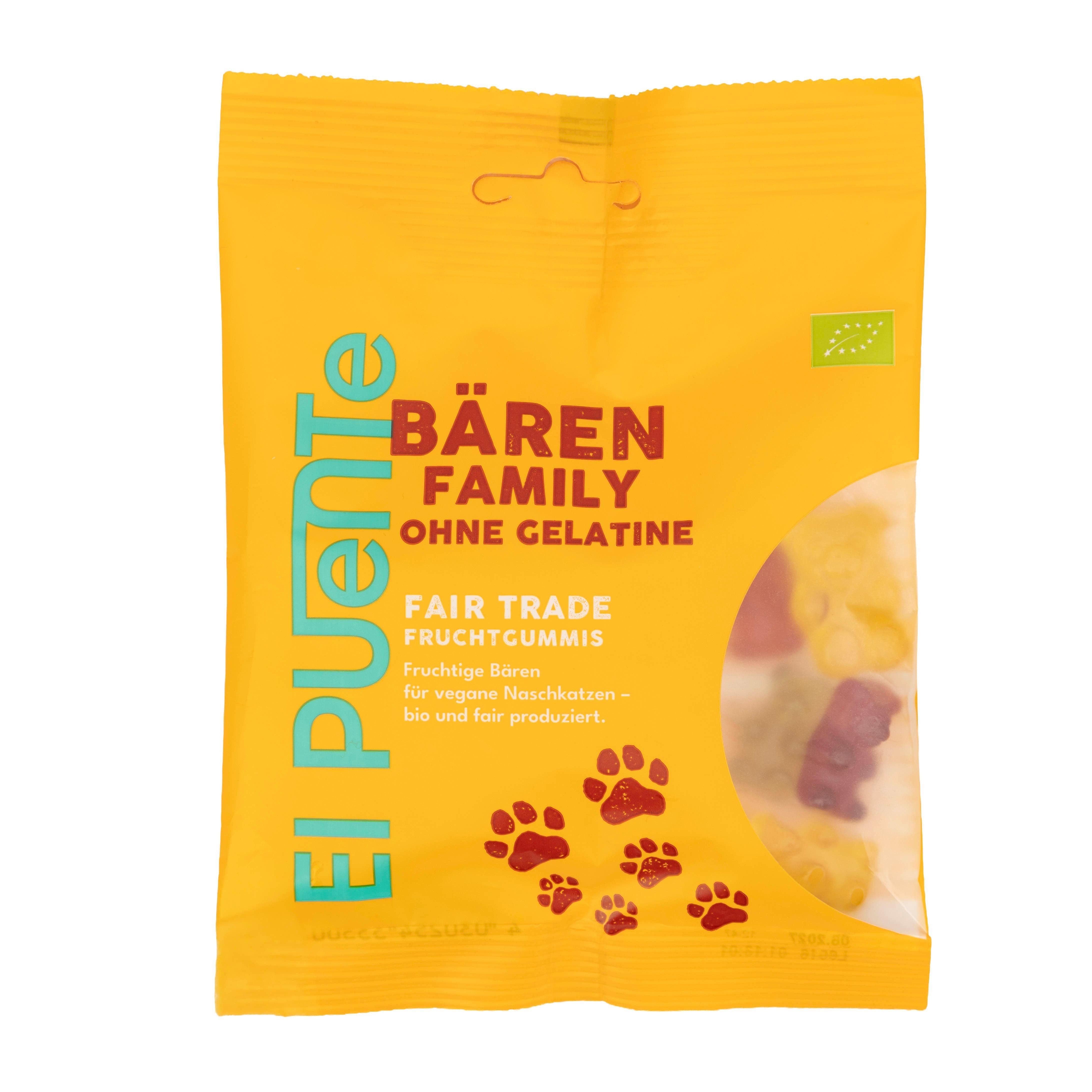 El Puente Süßigkeit Bärenfamily - Bio-Fruchtgummi ohne Gelatine, Fair Trade, Vegan, Bio, Handmade