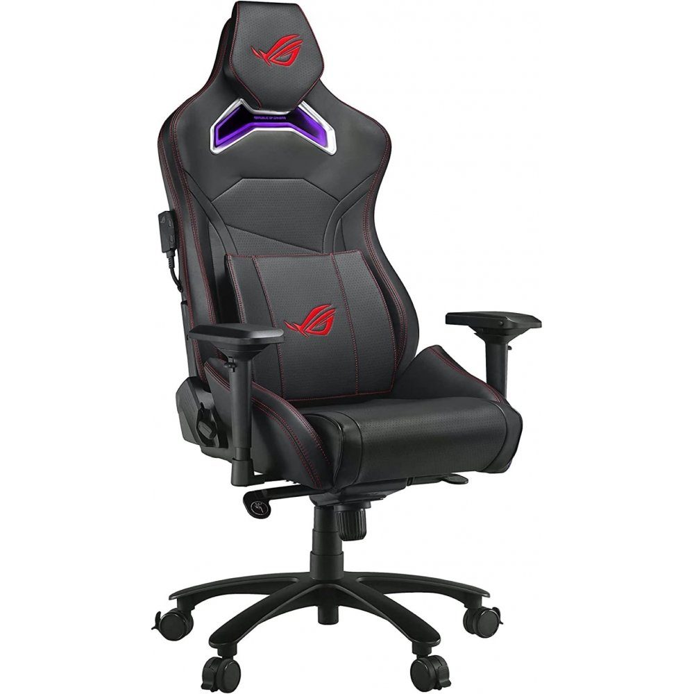 Chariot - Stuhl RGB Gaming - Gaming-Stuhl Kunstlederbezug ROG SL300C - Asus schwarz/rot