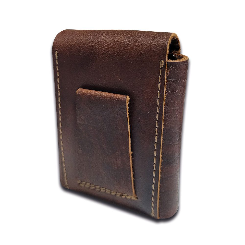 Coumo Tabakbeutel Zigarettenbox Leder für Big Box & Kleine Box, mit Gürtelschlaufe