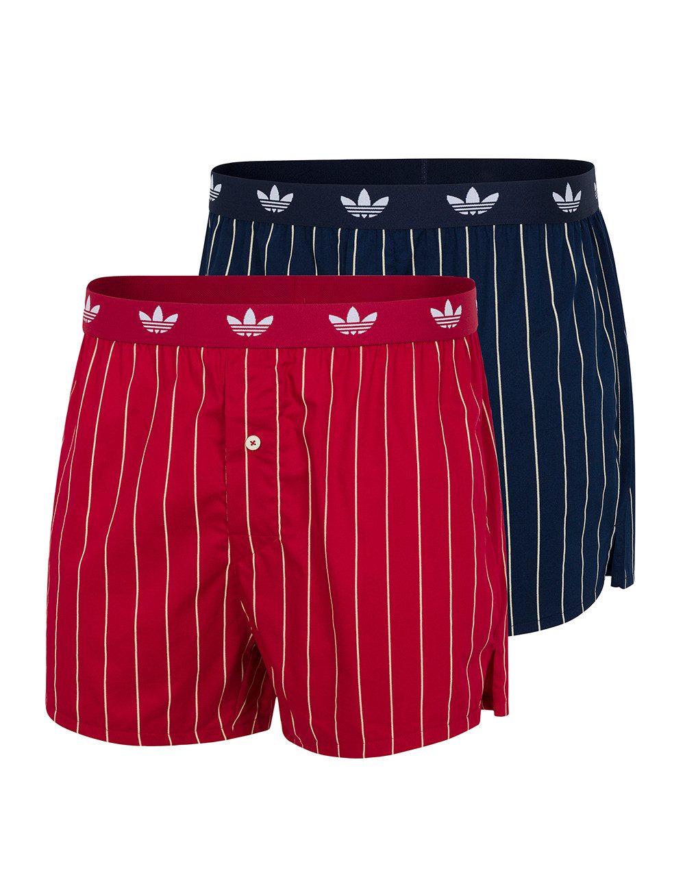 adidas Originals Trunk Comfort Cotton Woven (2er Pack) Baumwolle, weit, elastischer Bund, Eingriff mit Knopf