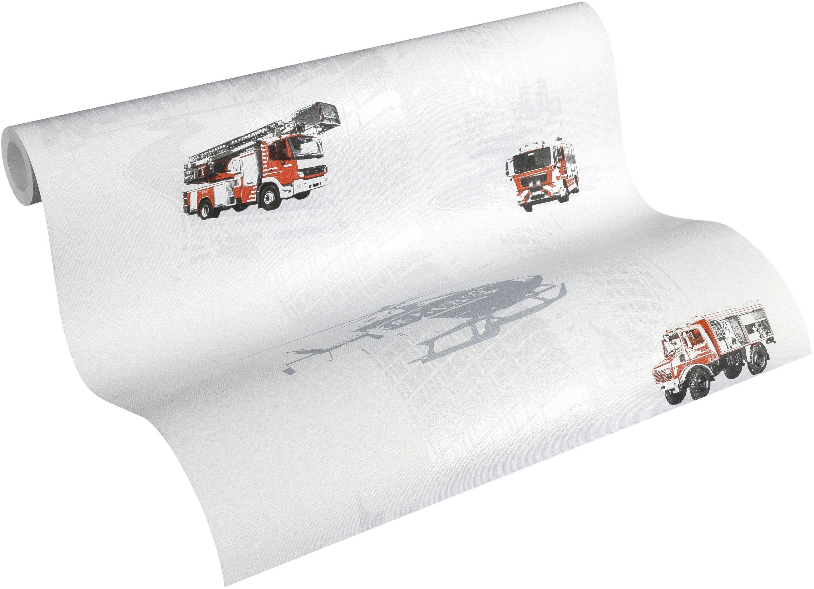Vliestapete »Little Stars mit Feuerwehr Autos«, leicht glänzend, FSC®, RAL-Gütezeichen, schwer entflammbar nach DIN 4102 Vliestapete »Little Stars mit Feuerwehr Autos«, leicht glänzend, FSC®, RAL-Gütezeichen, schwer entflammbar nach DIN 4102