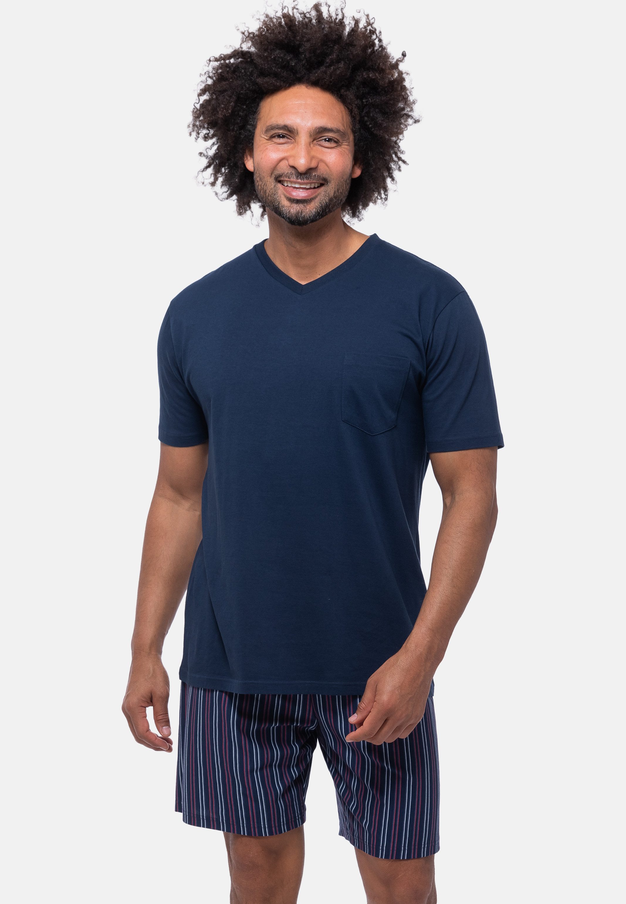 Ammann Schlafhose Organic Cotton - Mix & Match (1-tlg) Schlafanzug Hose - Baumwolle - Atmungsaktiv - Im Streifen-Design