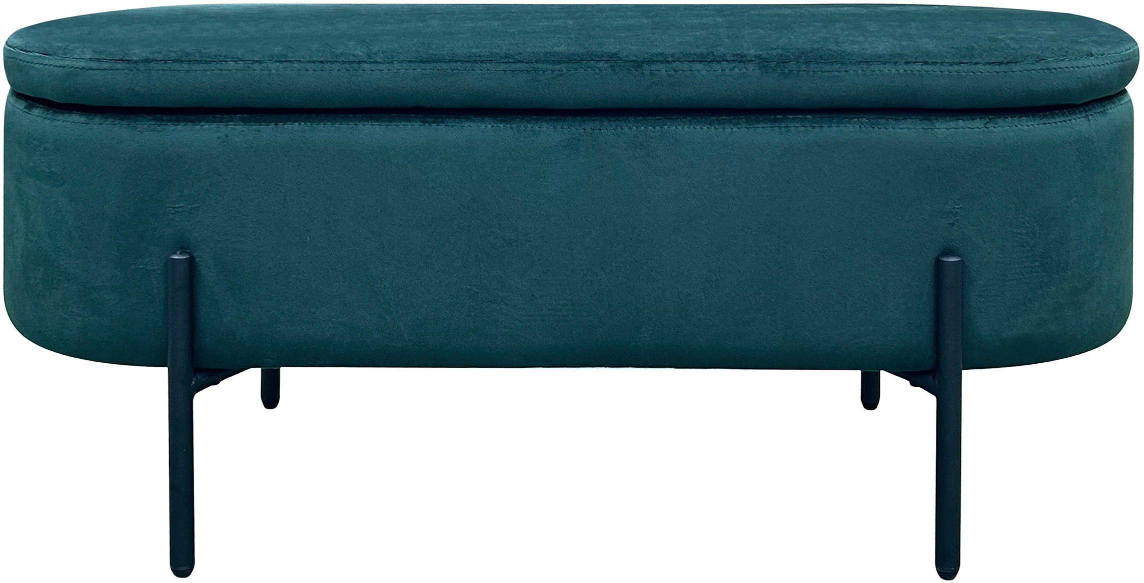 byLIVING Sitzbank NOVA, Samt, mit Stauraum/Truhe, Innenmaß Truhe 26,5 x 83cm, Höhe: 19 cm
