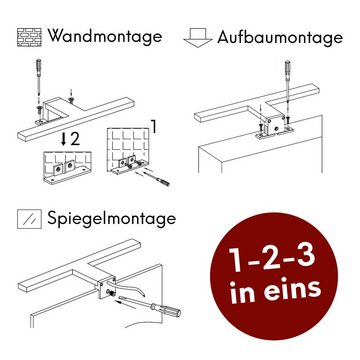 kalb Spiegelleuchte LED 600mm Aufbauleuchte 230V Badezimmer Leuchte verchromt, 600mm - Neutralweiss, neutralweiß