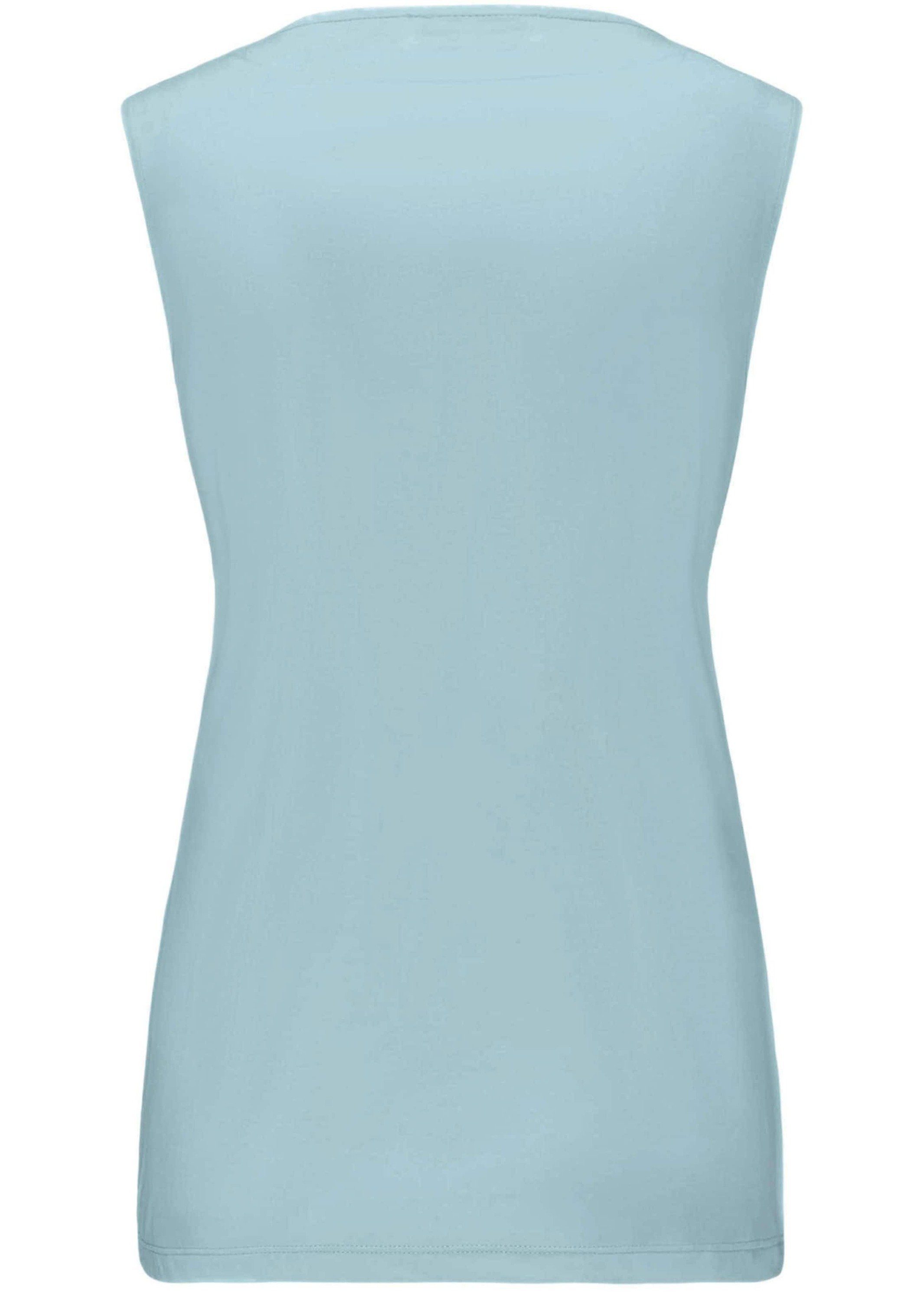 GOLDNER Shirttop Komfort-Top mit Doppel-Front Unifarbenes Modell mit klassischem Rundhalsausschnitt